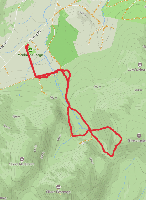 Afternoon hike at Trassey's to Hare's Gap mobile static map
