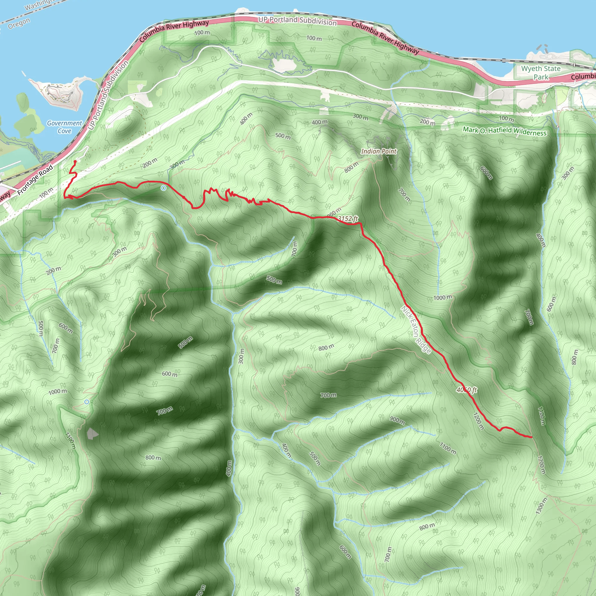 Nick Eaton Trail via Herman Creek Trail mobile static map