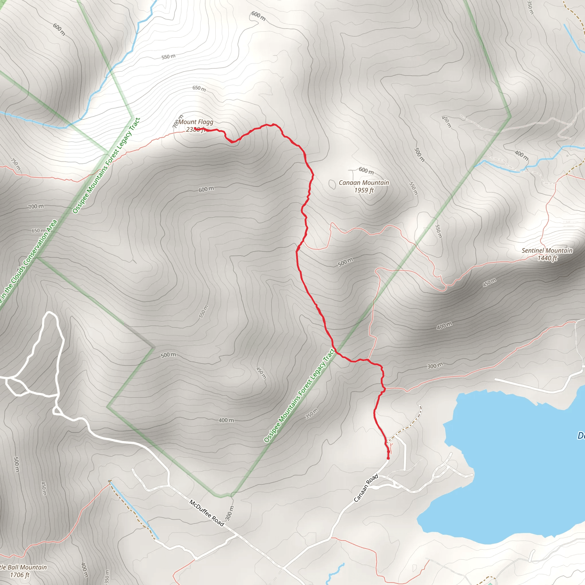 Mount Flagg Trail mobile static map