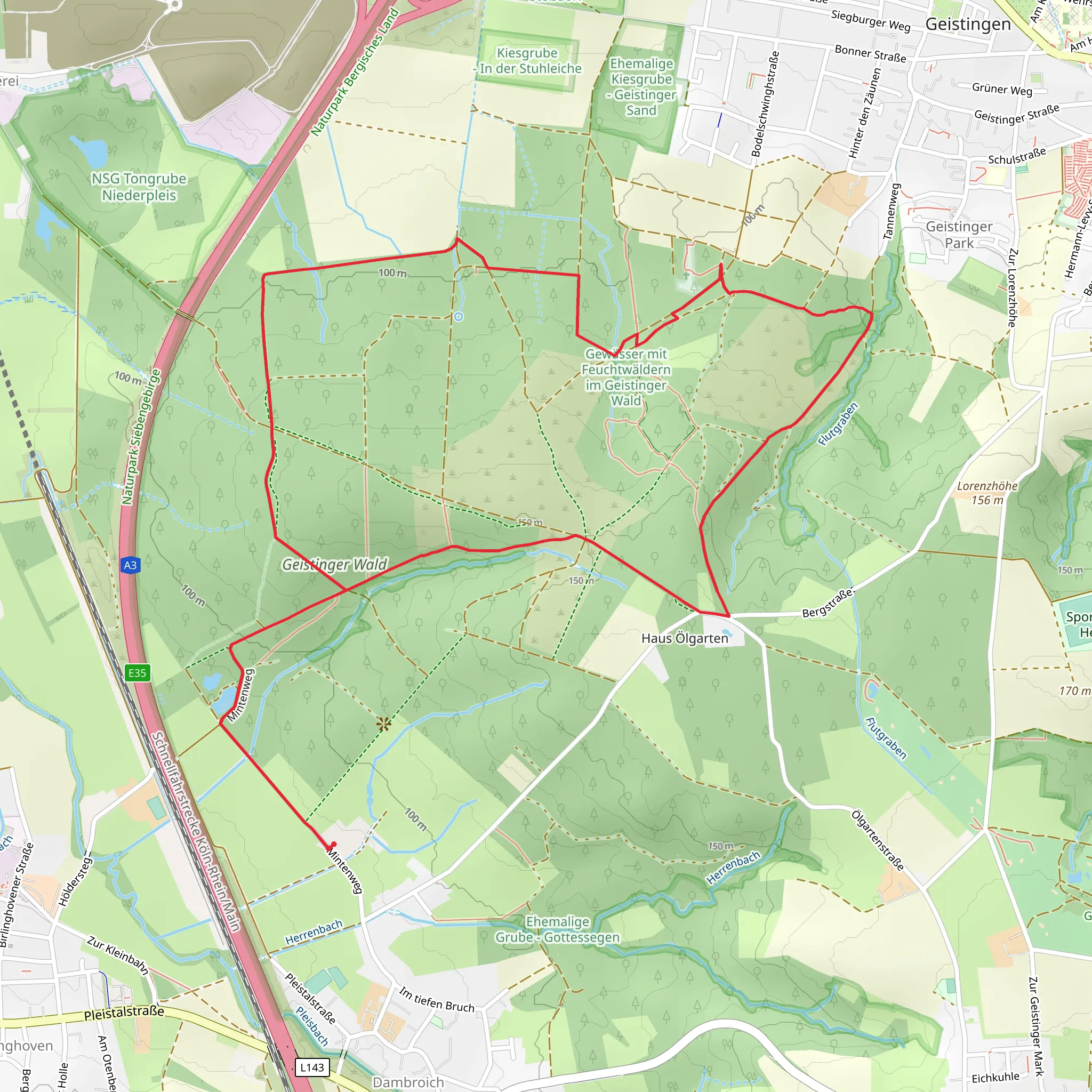 Liegende Eiche Schnitzbaum and Geistinger Wald Loop mobile static map