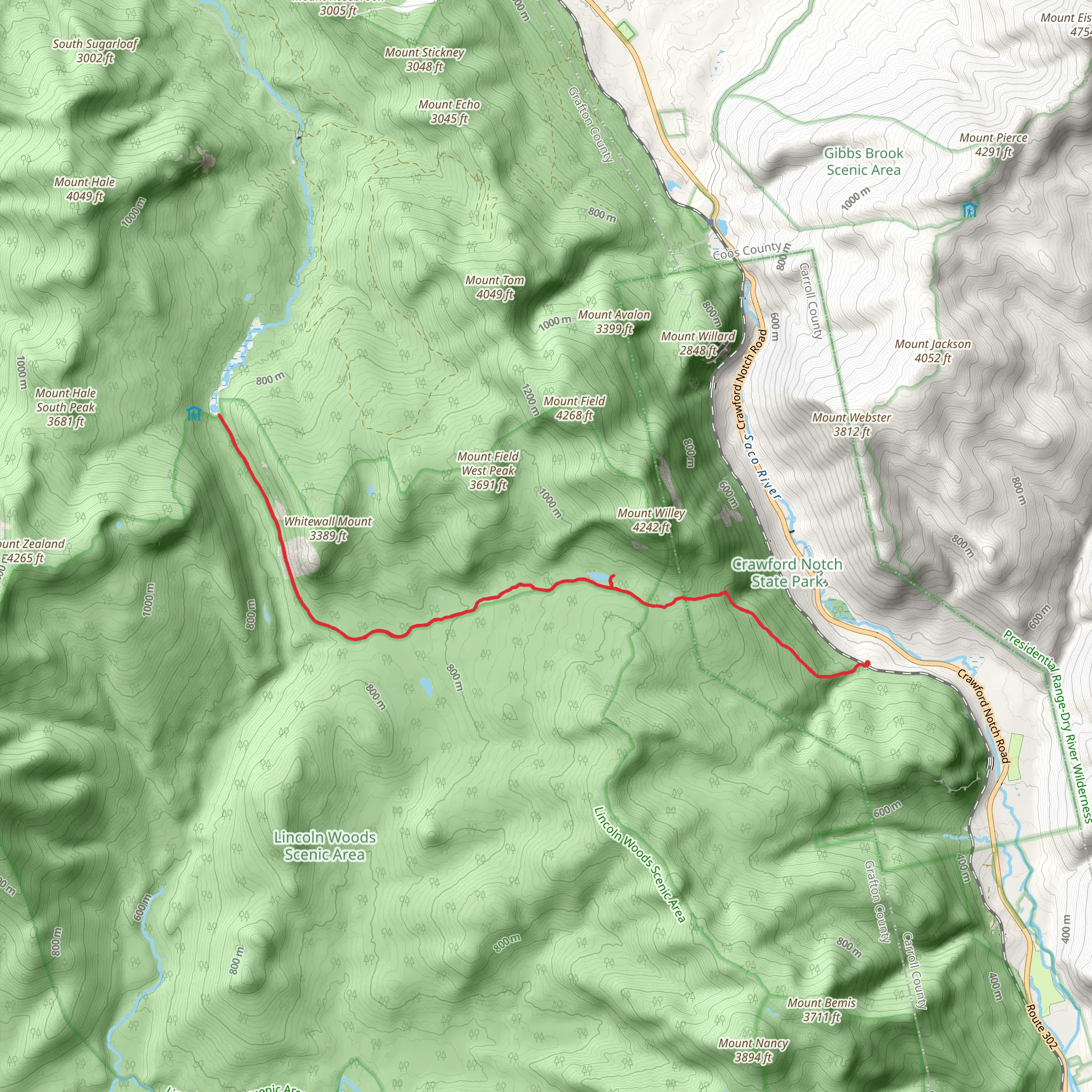 Ethan Pond Trail mobile static map