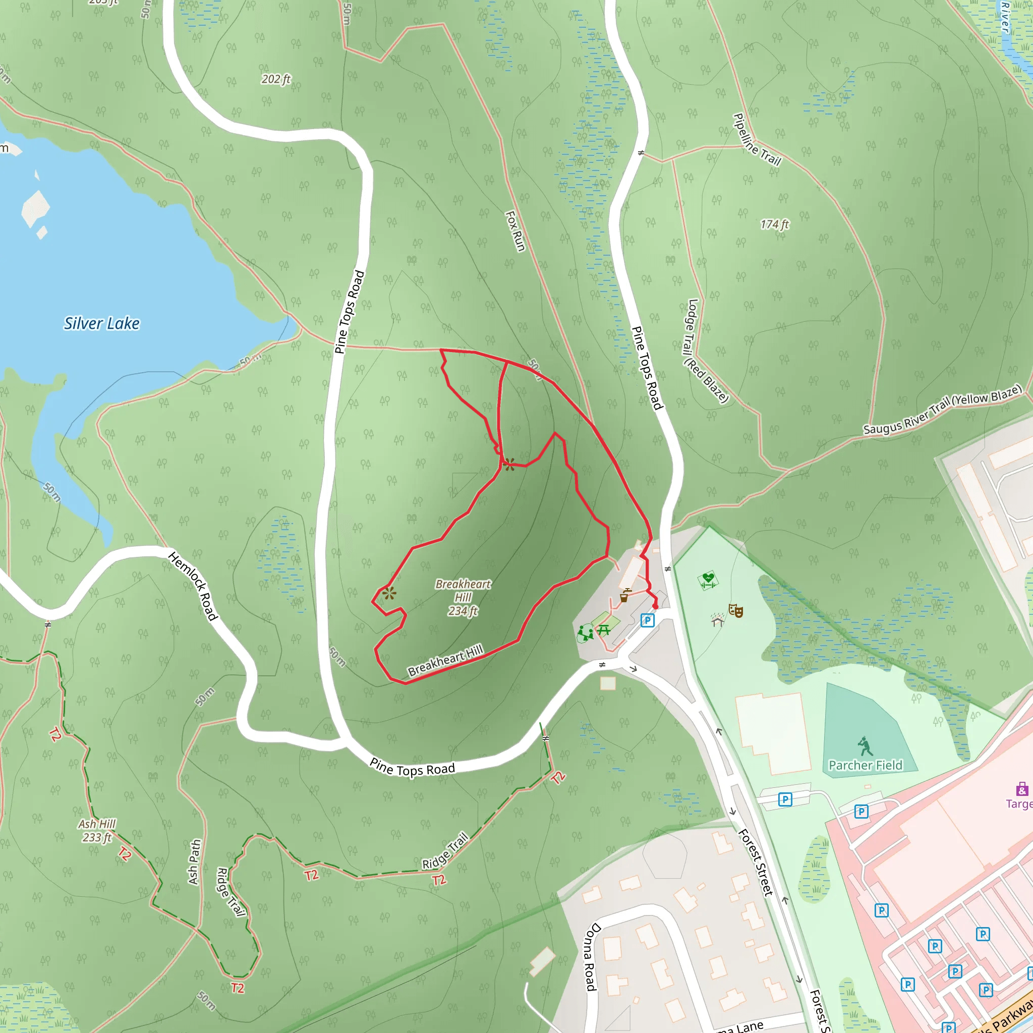 Breakheart Hill Loop Trail mobile static map