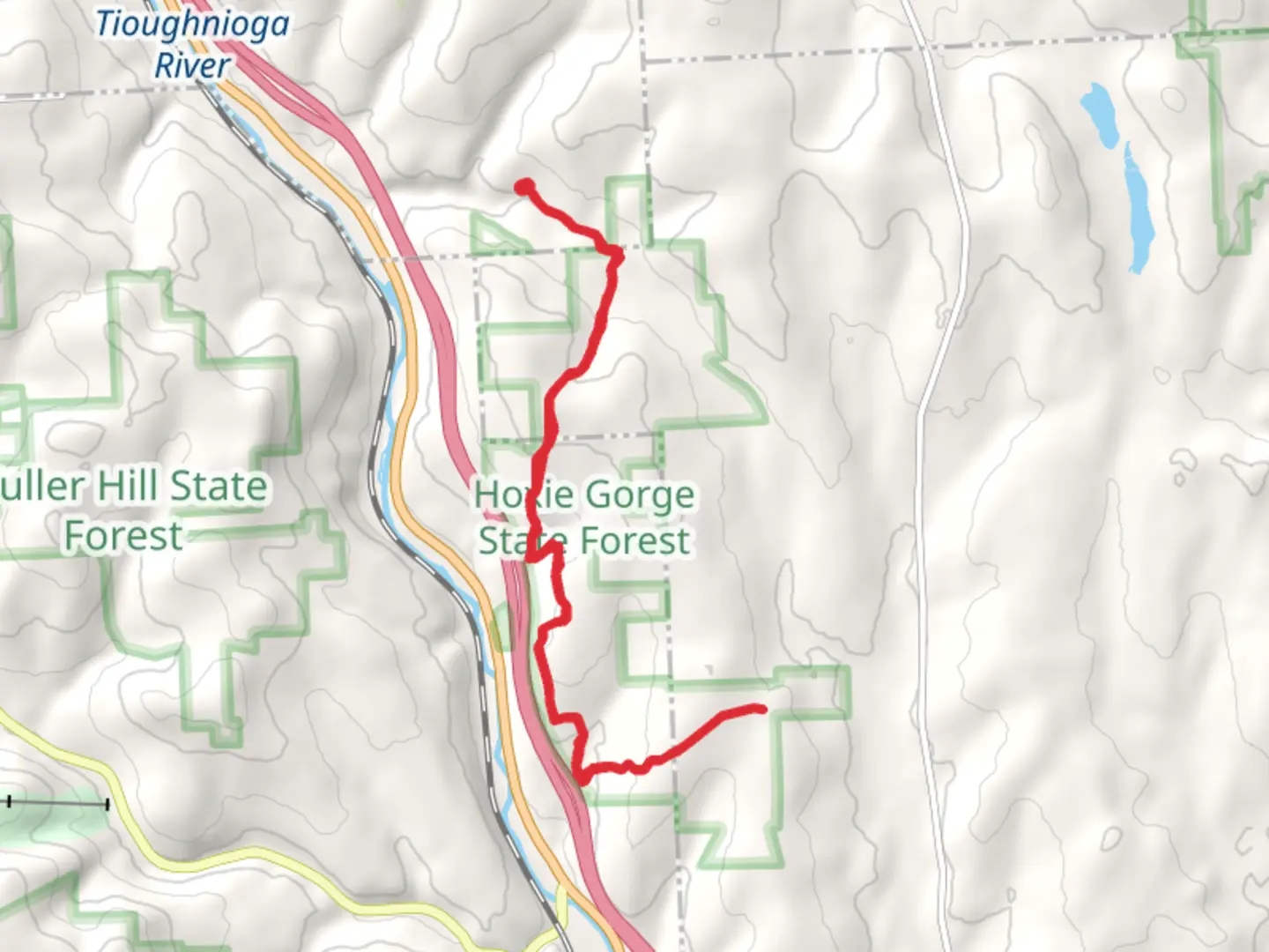 An image depicting the trail Hoxie Gorge Road via NCT and its surrounding area.