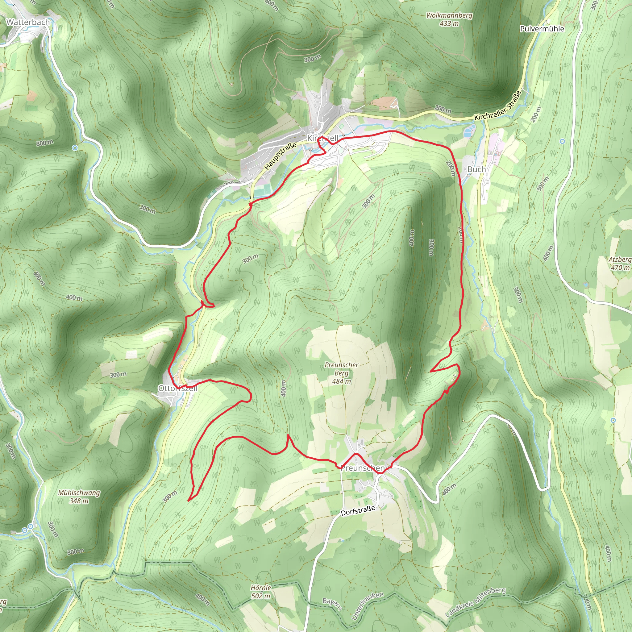 Ottorfszell and Nibelungensteig mobile static map