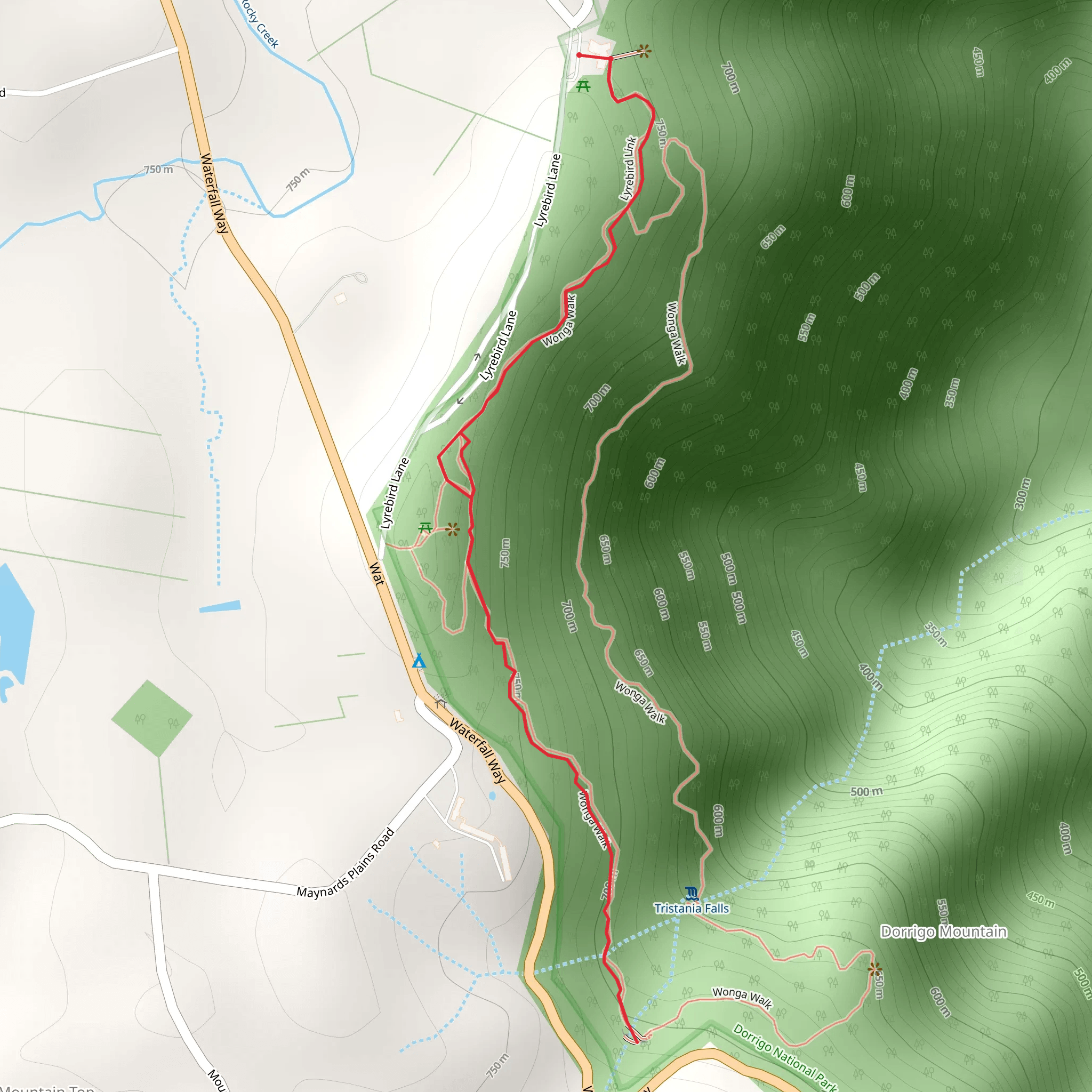 Crystal Shower Falls Walk mobile static map