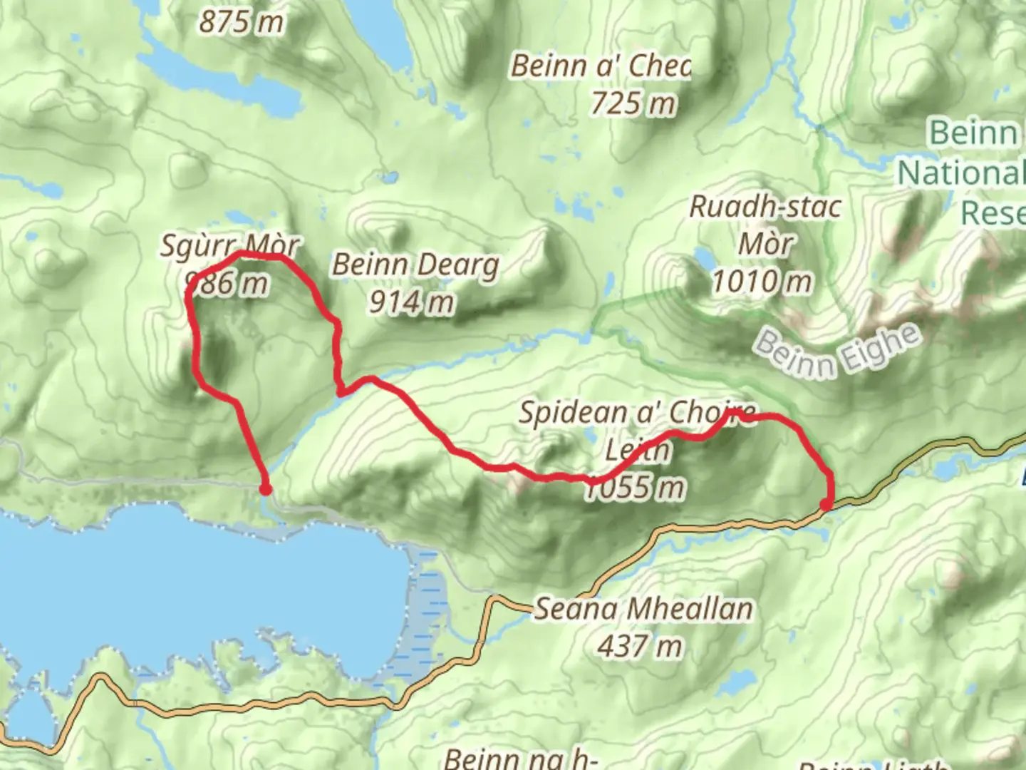 An image depicting the trail Torridon, North Highland (Ridge Scramble) and its surrounding area.
