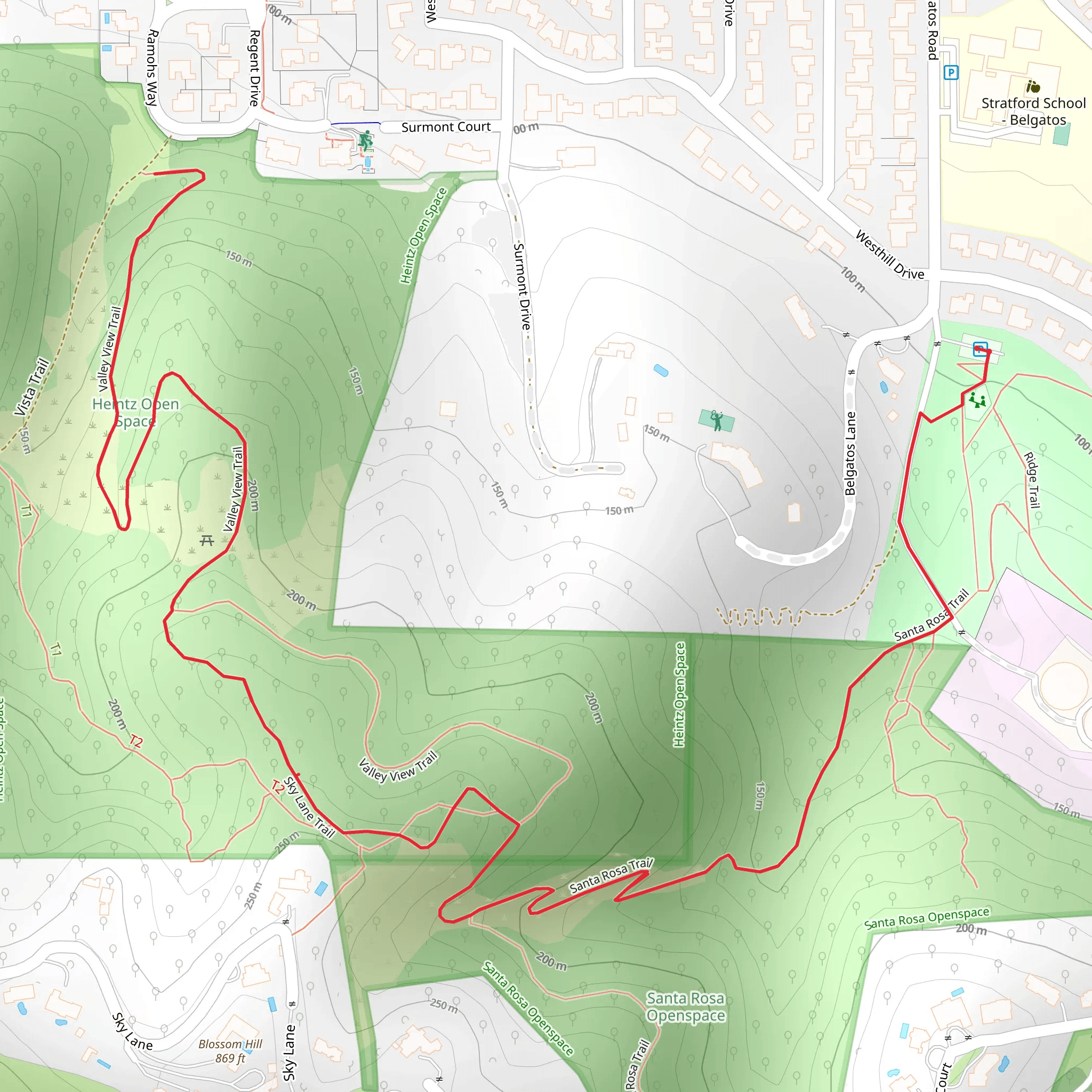 Santa Rosa and Valley View Loop Trail mobile static map
