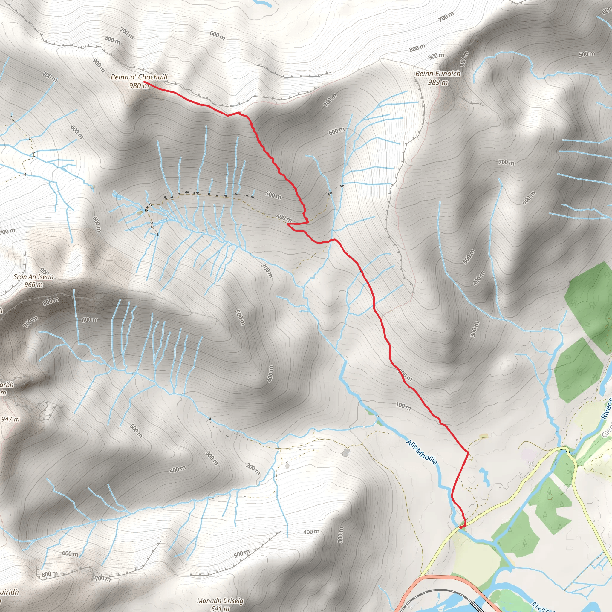 Beinn a' Chochuill Walk mobile static map