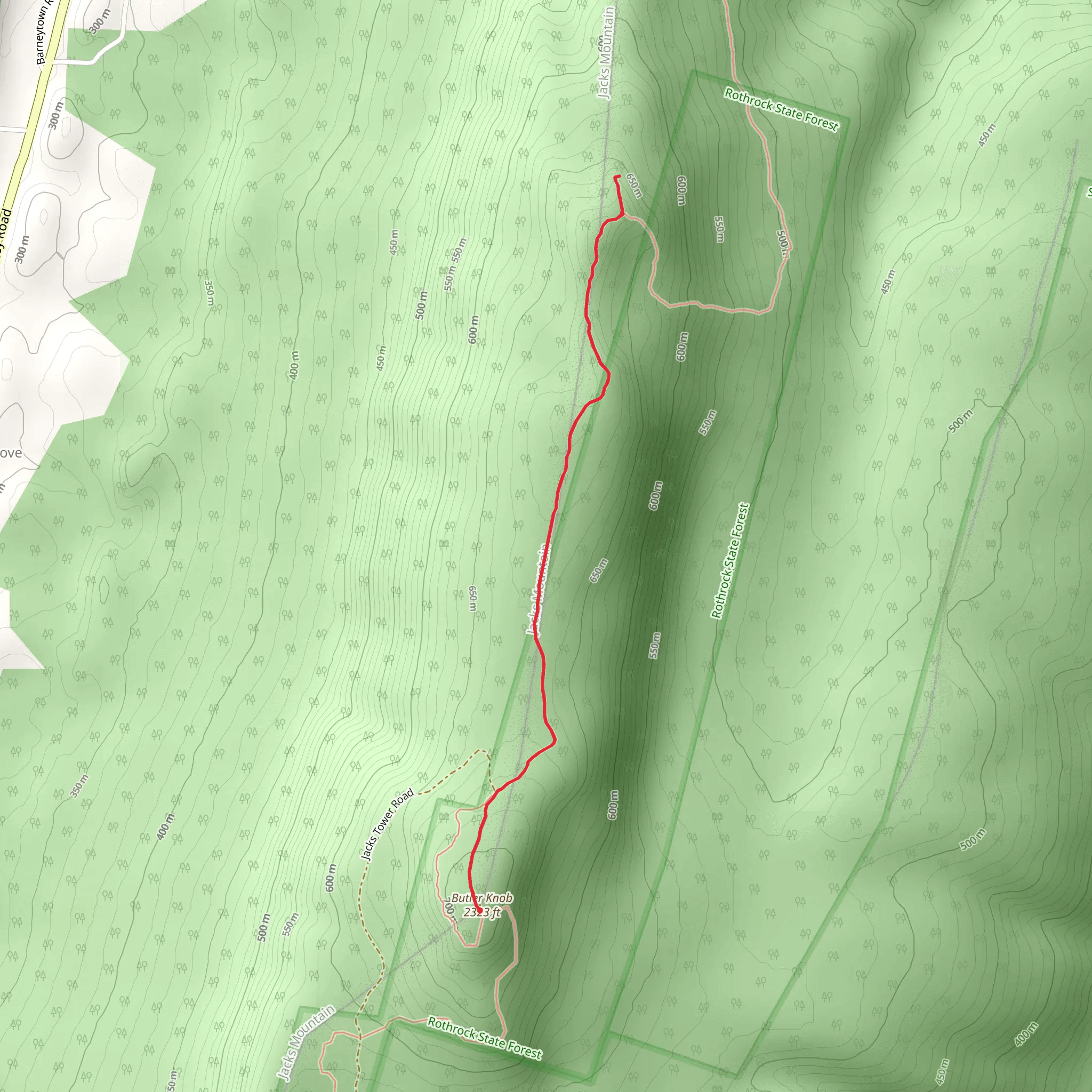 Butler Knob mobile static map