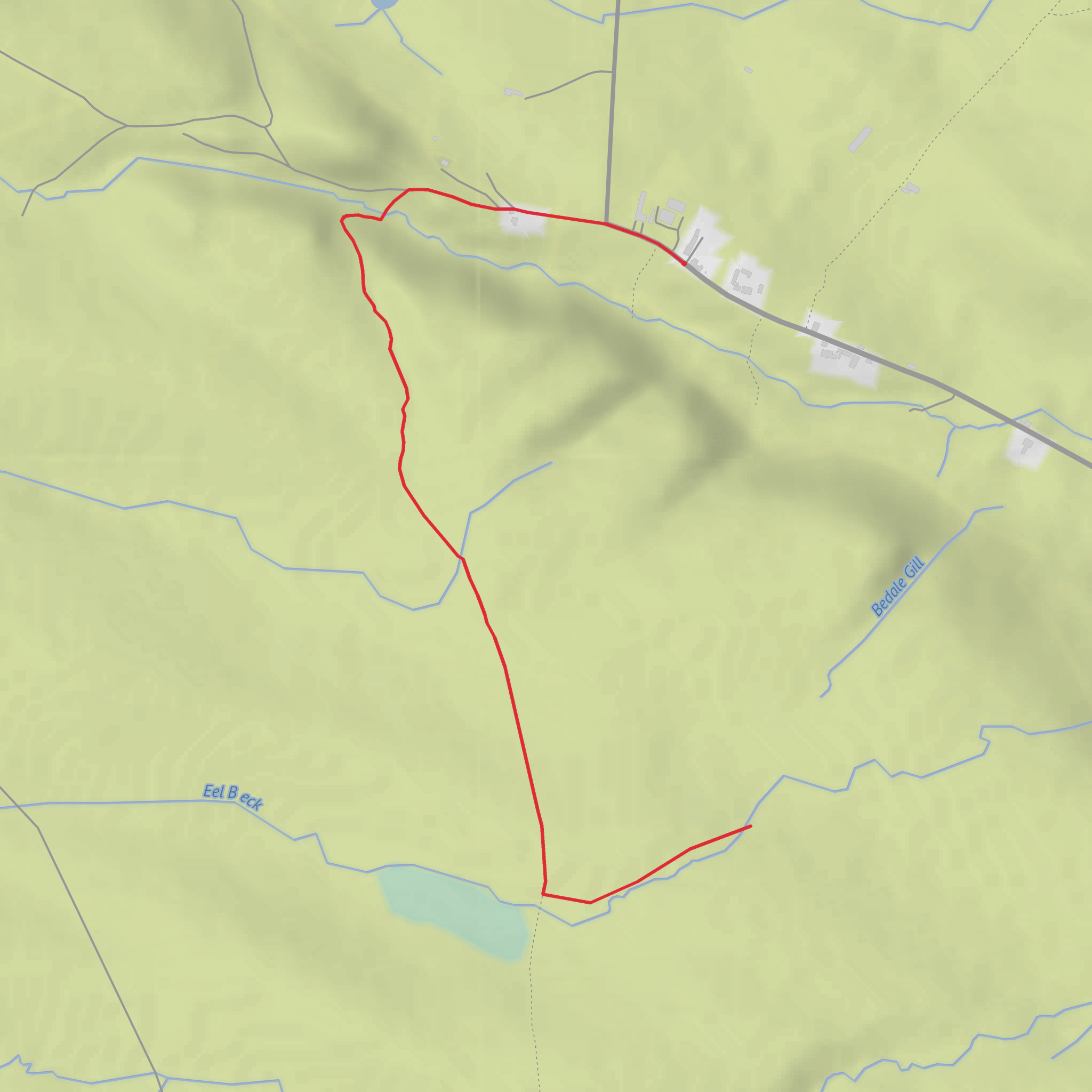 Eel Beck Waterfall mobile static map