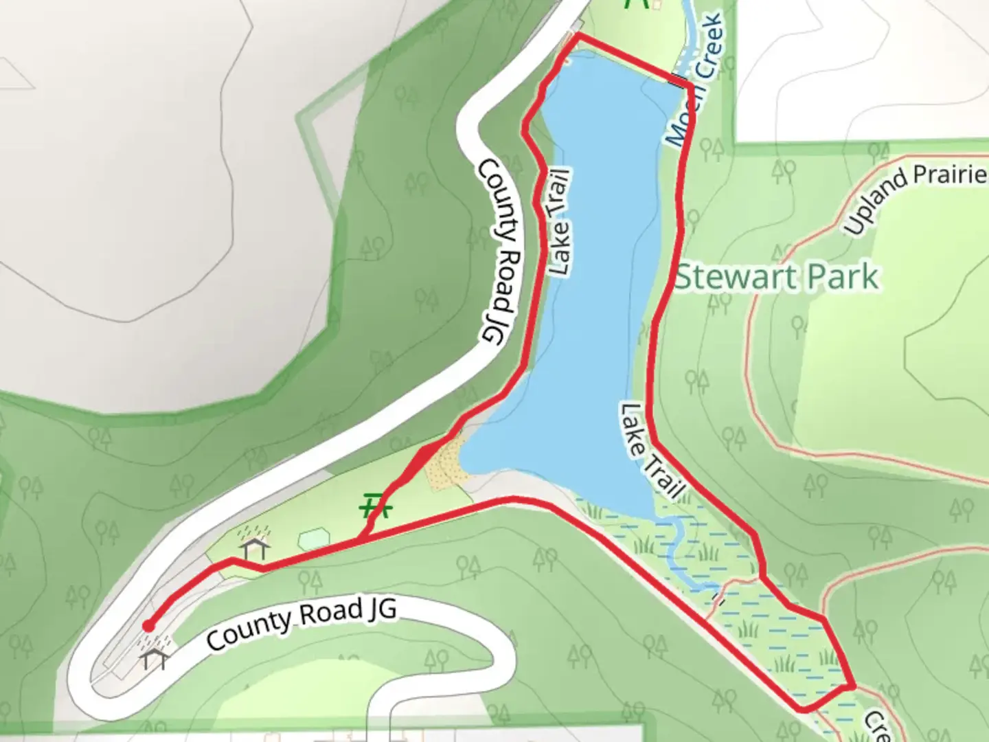 An image depicting the trail Stewart Lake Loop and its surrounding area.