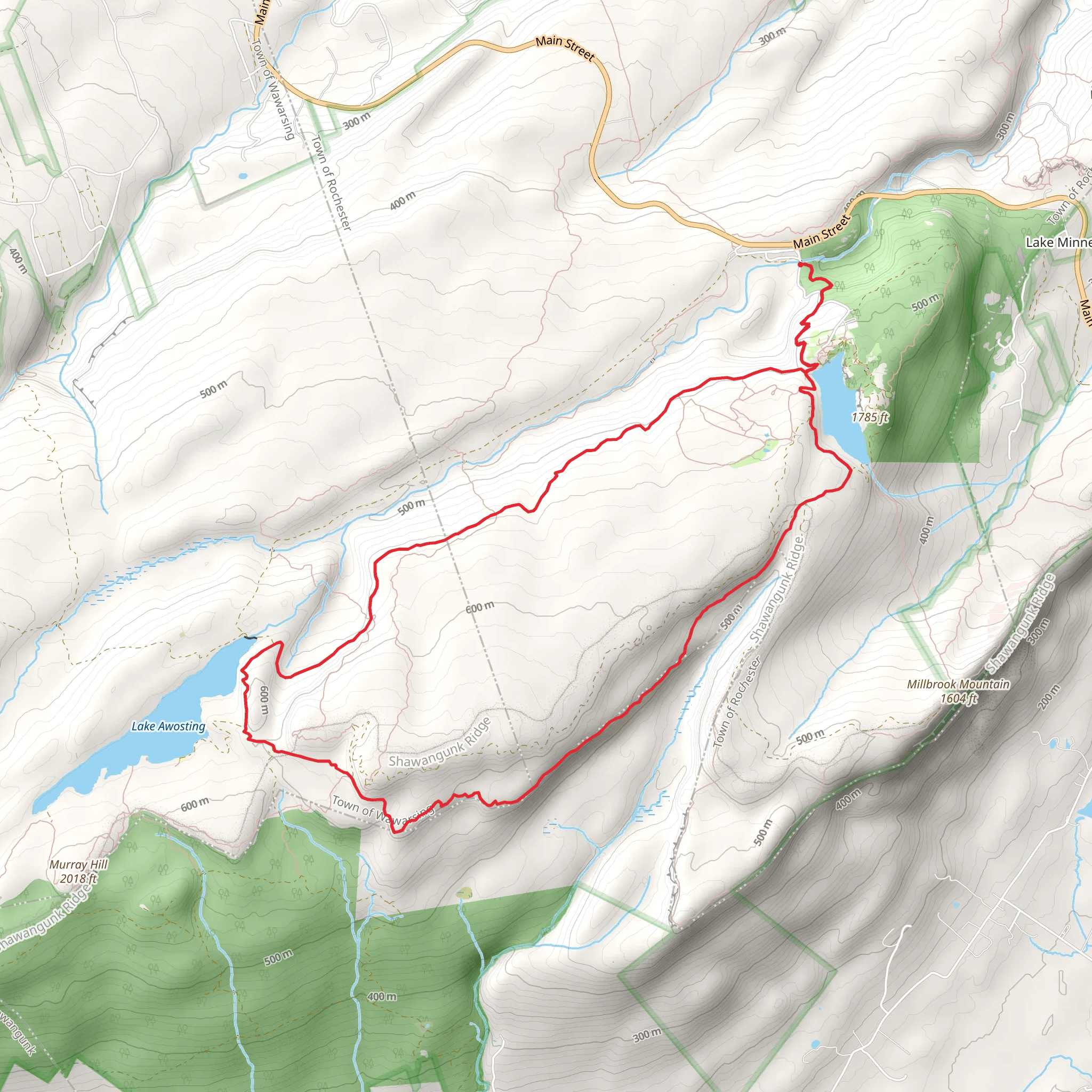 Lake Awosting via Lake Minnewaska Loop Trail mobile static map
