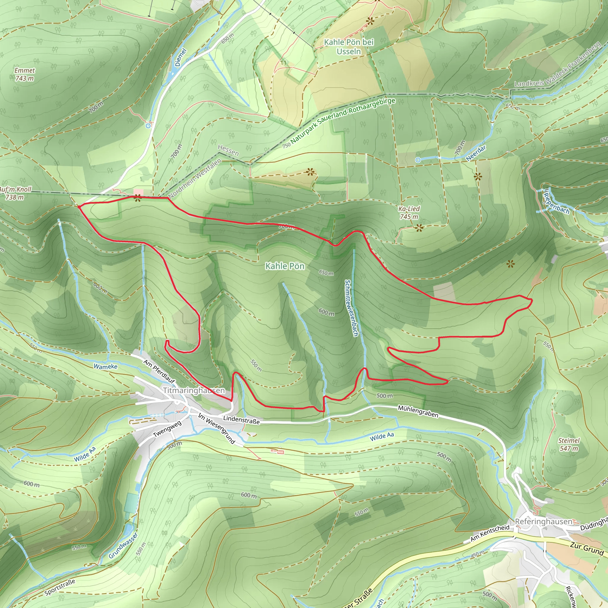 Titmaringhausen Loop via Sauerland Höhenflug mobile static map