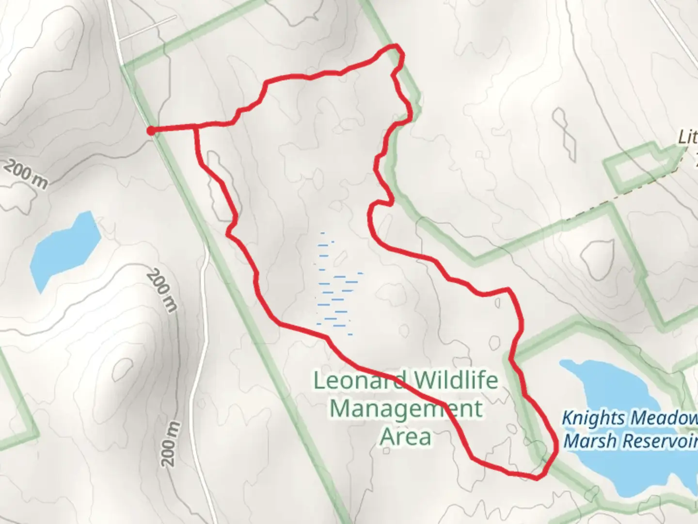 An image depicting the trail Knights Meadow Marsh WMA Loop and its surrounding area.