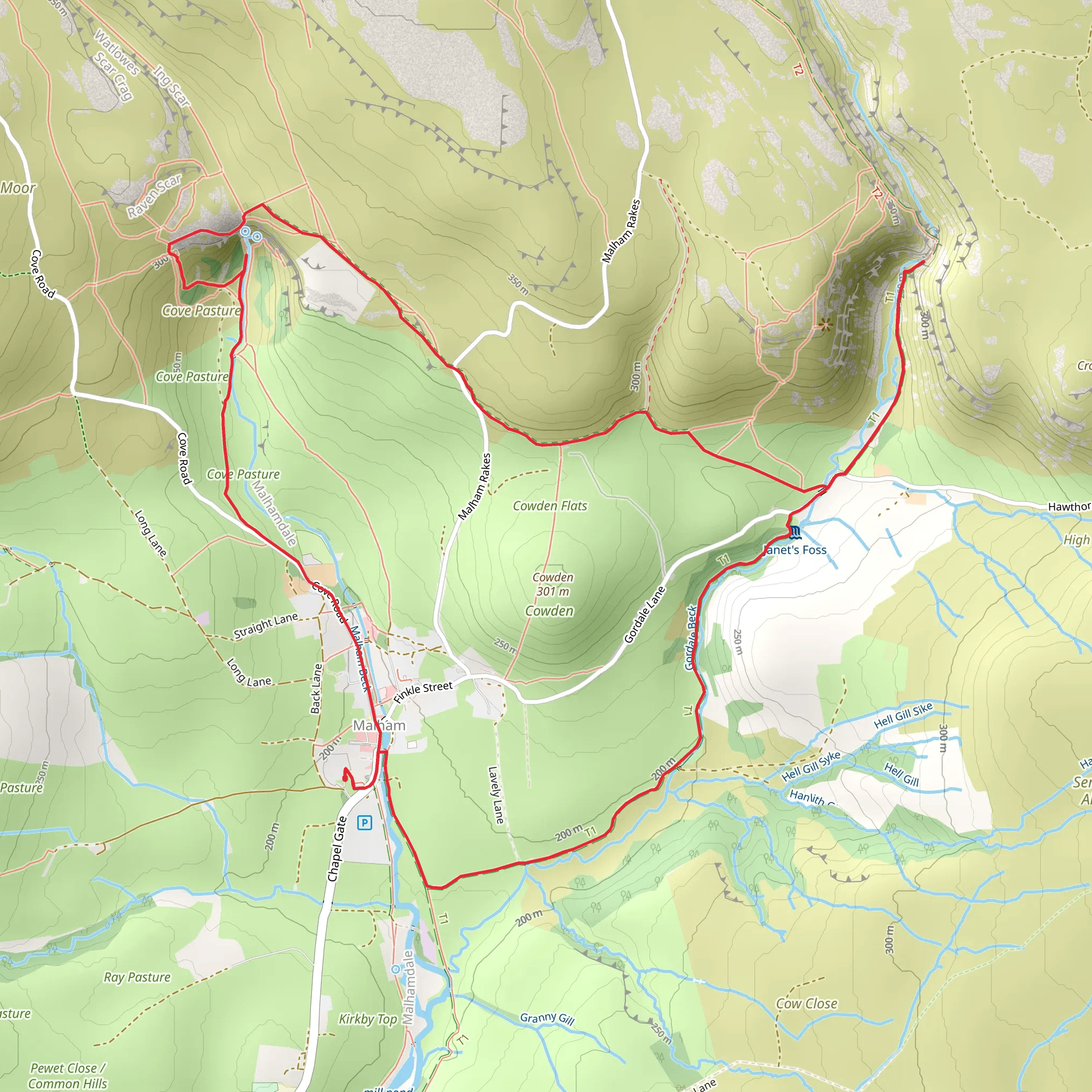 Little Gordale Wood via Riverside Path mobile static map