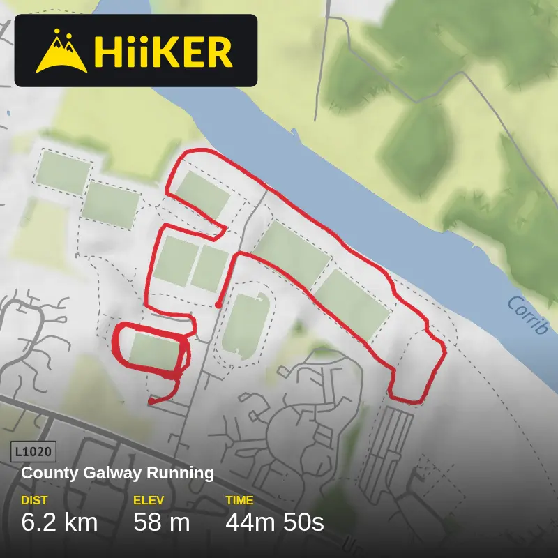 A map preview of the recording County Galway Running.