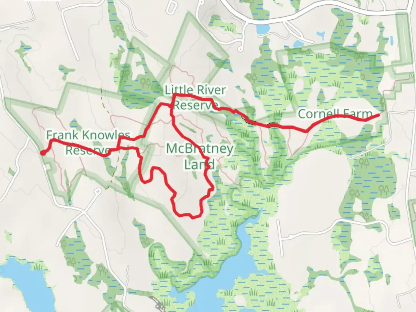 An image depicting the trail Potomska Road Loop and its surrounding area.