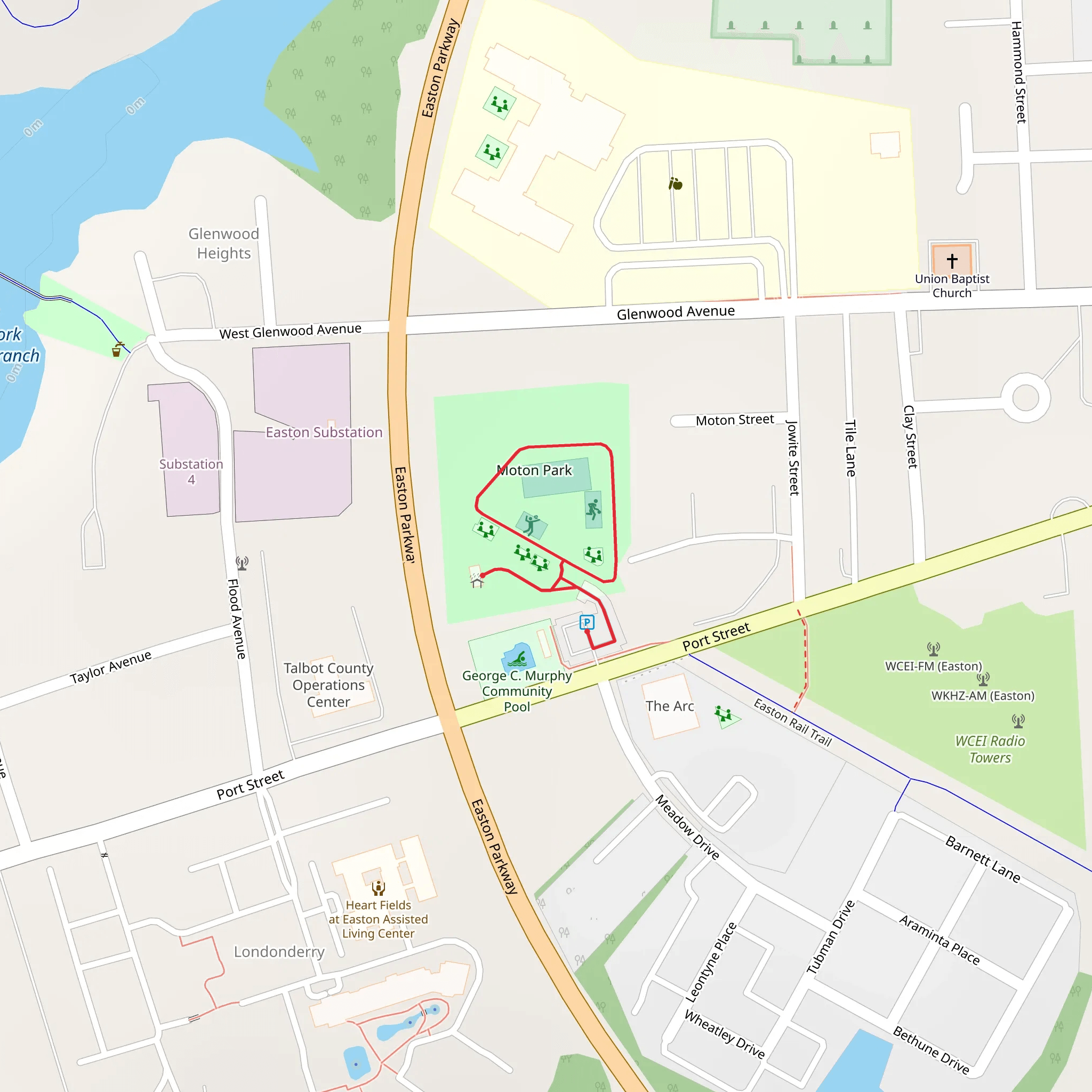 Moton Park Loop mobile static map
