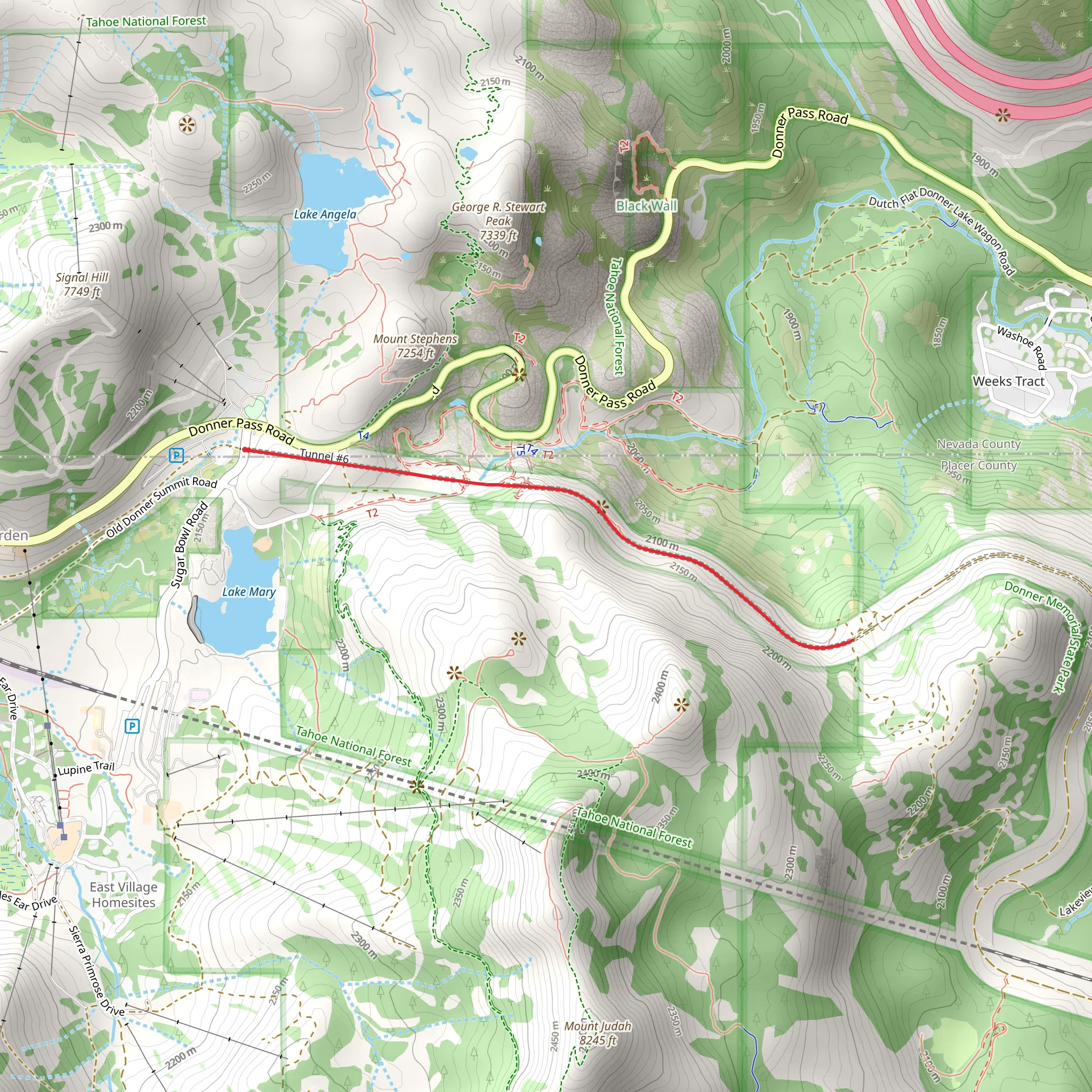 Donner Pass mobile static map