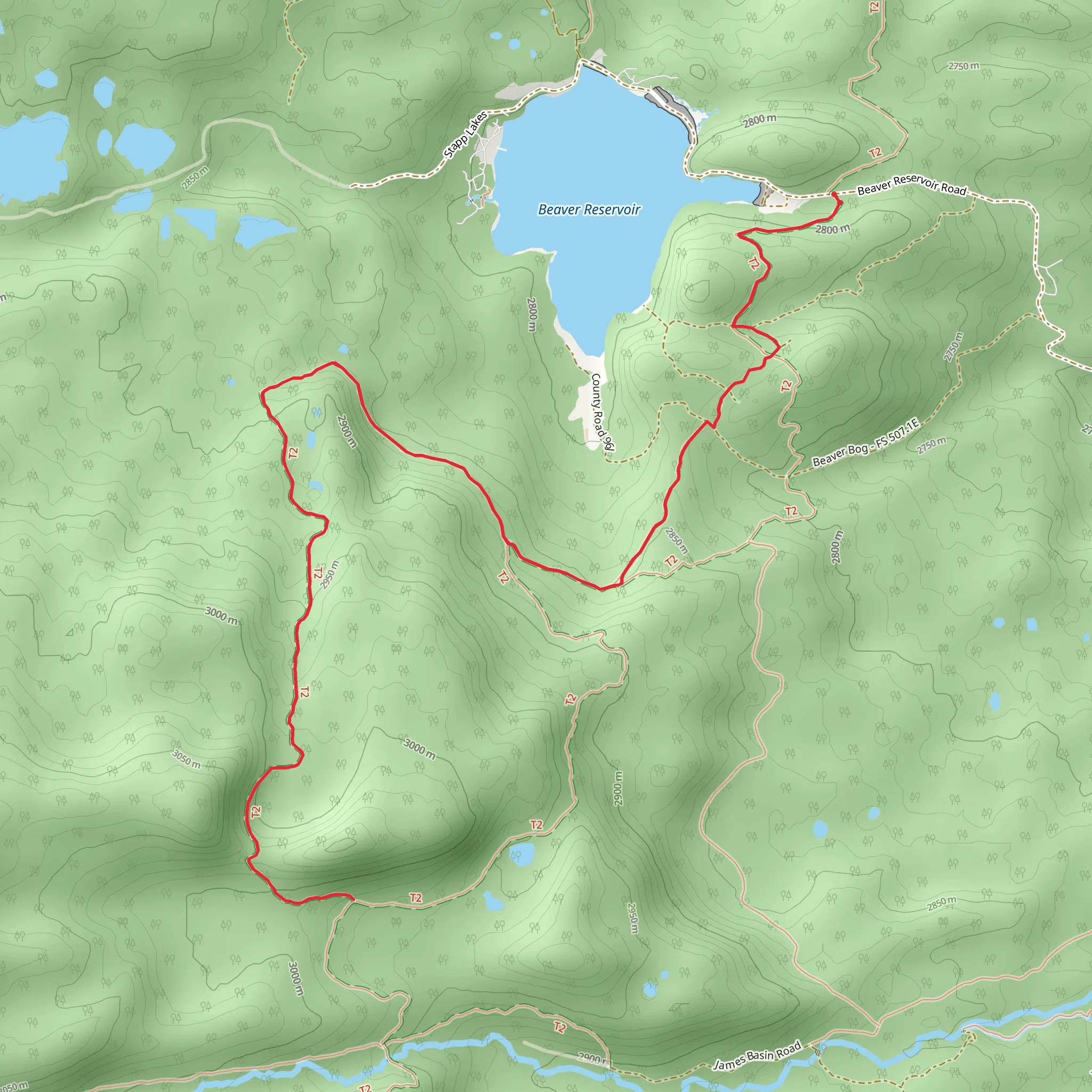 Wapiti Trail via Sourdough Trail mobile static map