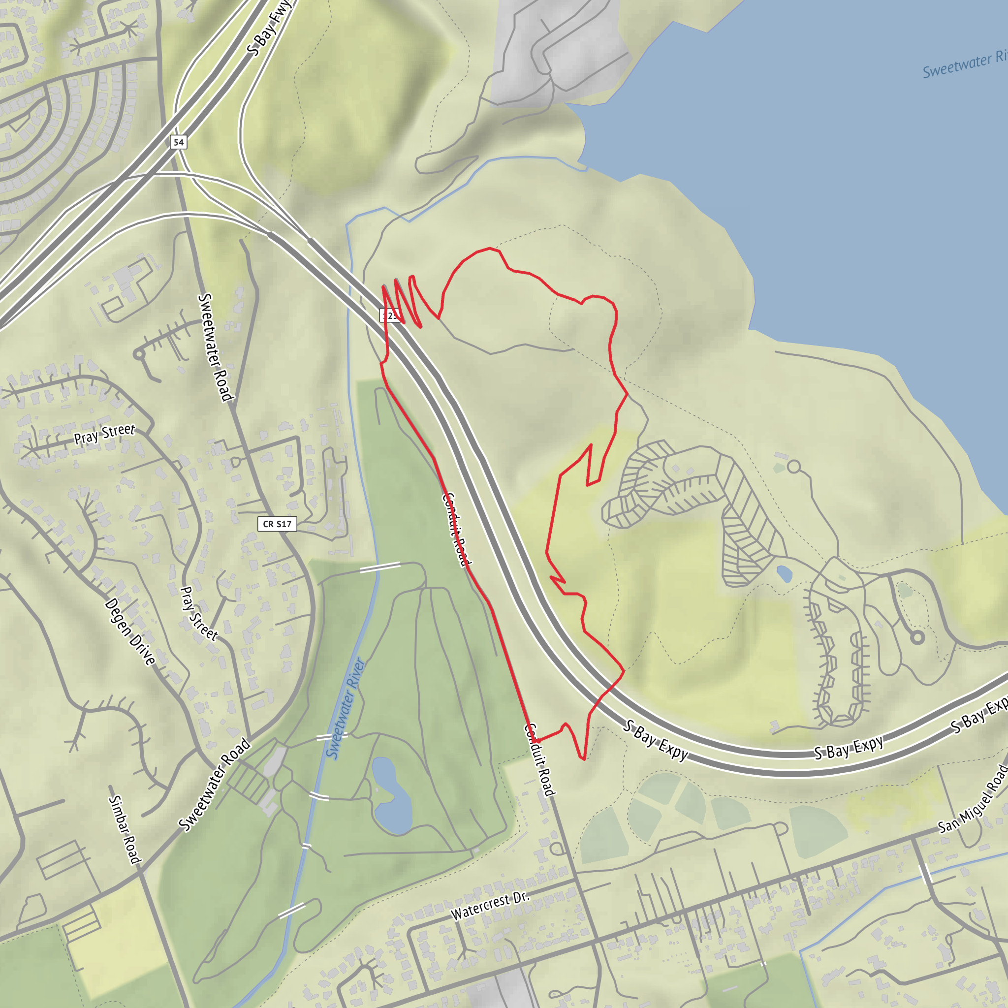 Sweetwater Summit Regional Park Loop mobile static map