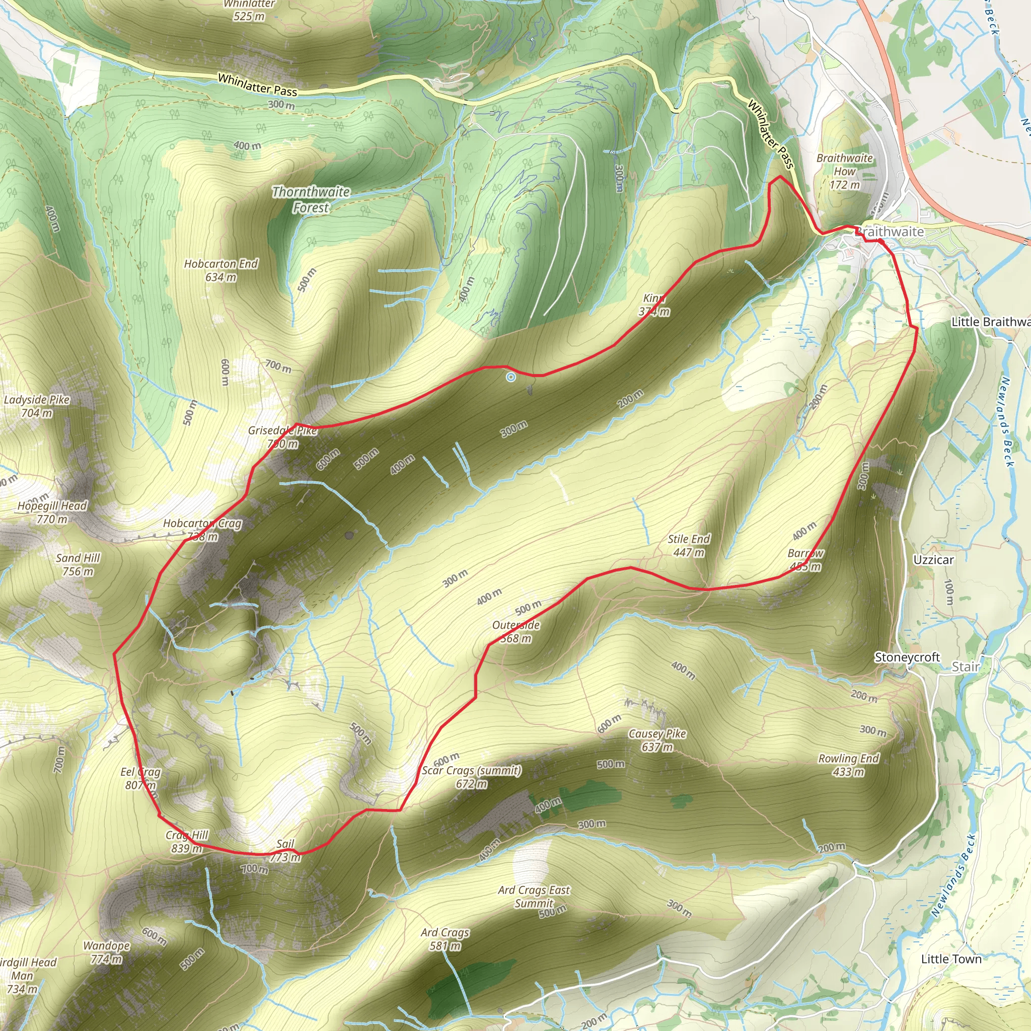The Coledale Horseshoe mobile static map