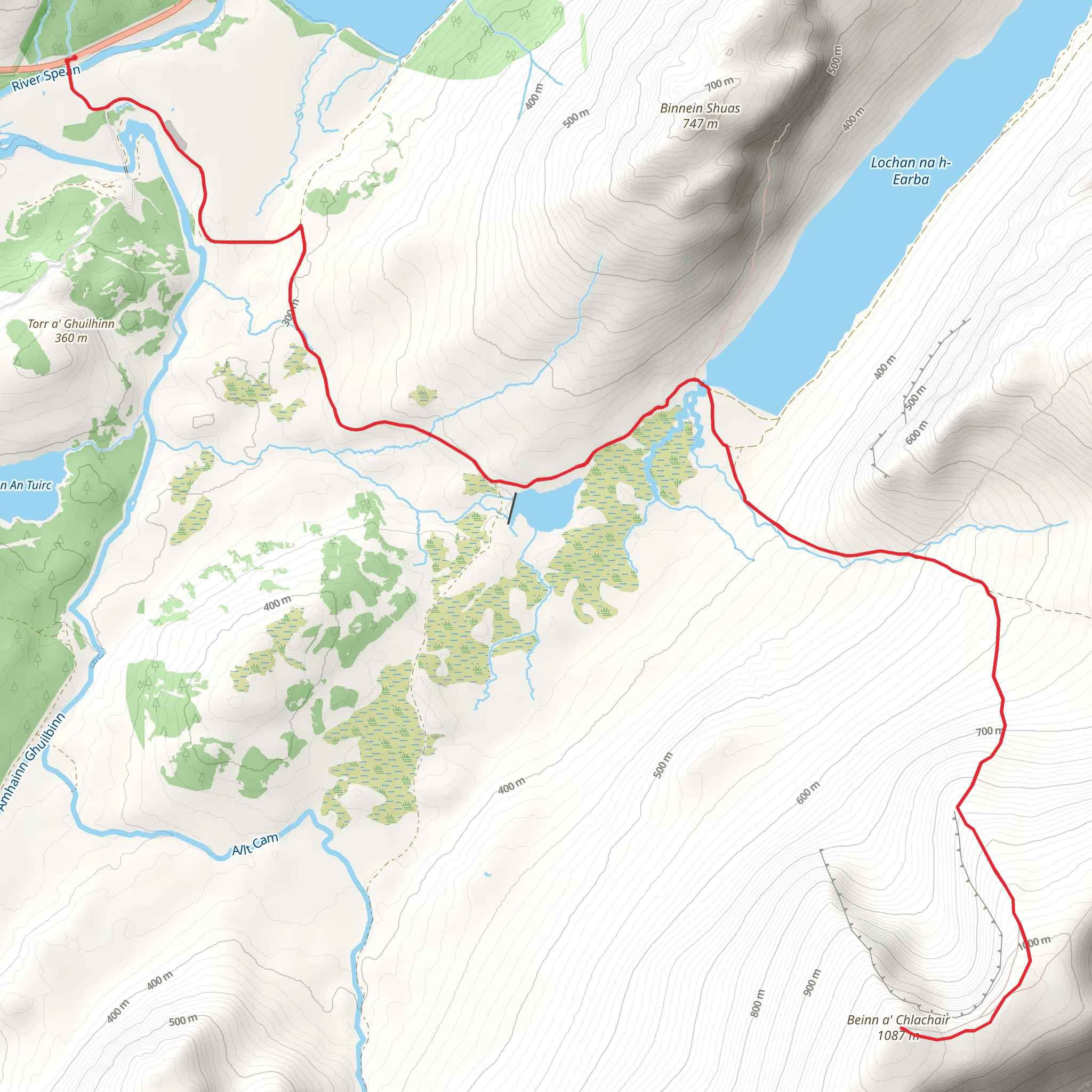 Beinn a' Chlachair Walk mobile static map