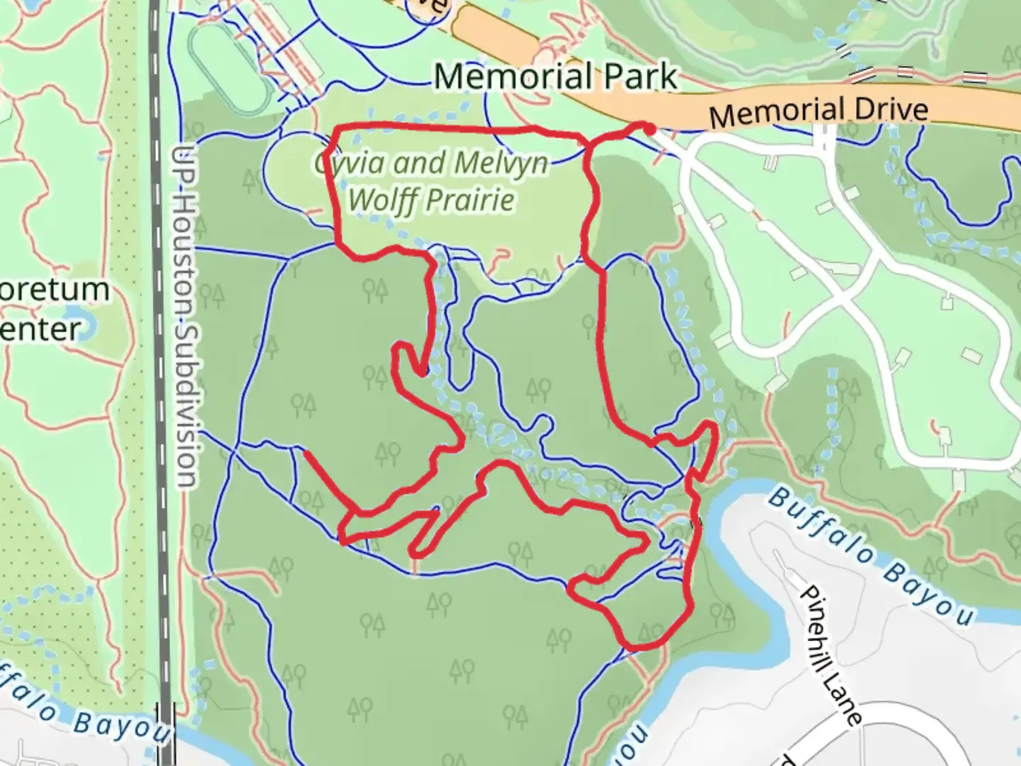 An image depicting the trail Purple, Orange and Yellow Loop Trail and its surrounding area.