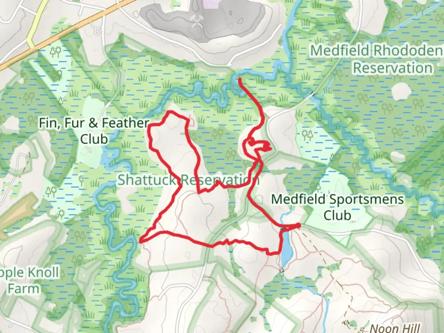 An image depicting the trail Bay Circuit Trail and Dwight Street Loop - Holt Pond and its surrounding area.