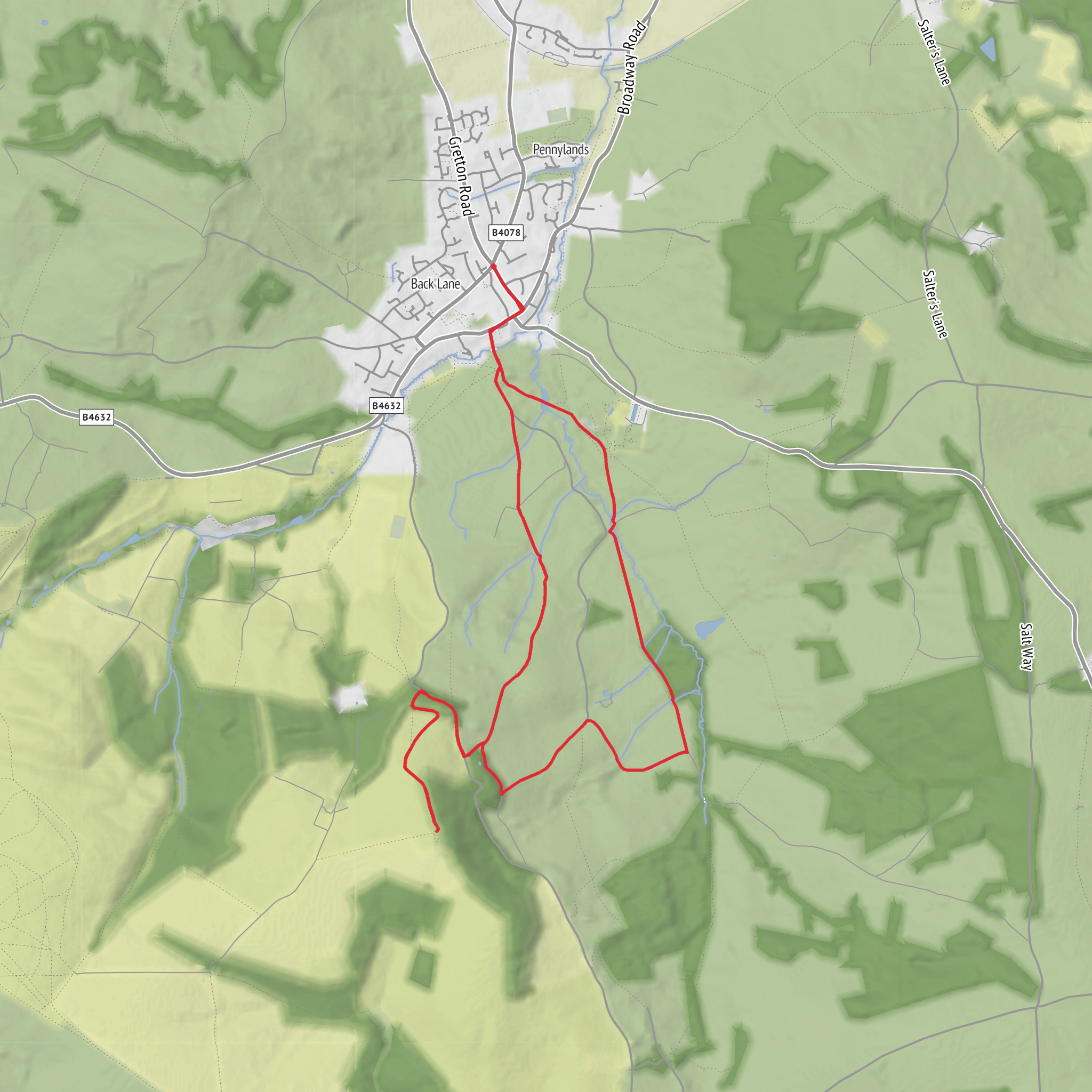 Belas Knap and No Man's Patch Loop mobile static map