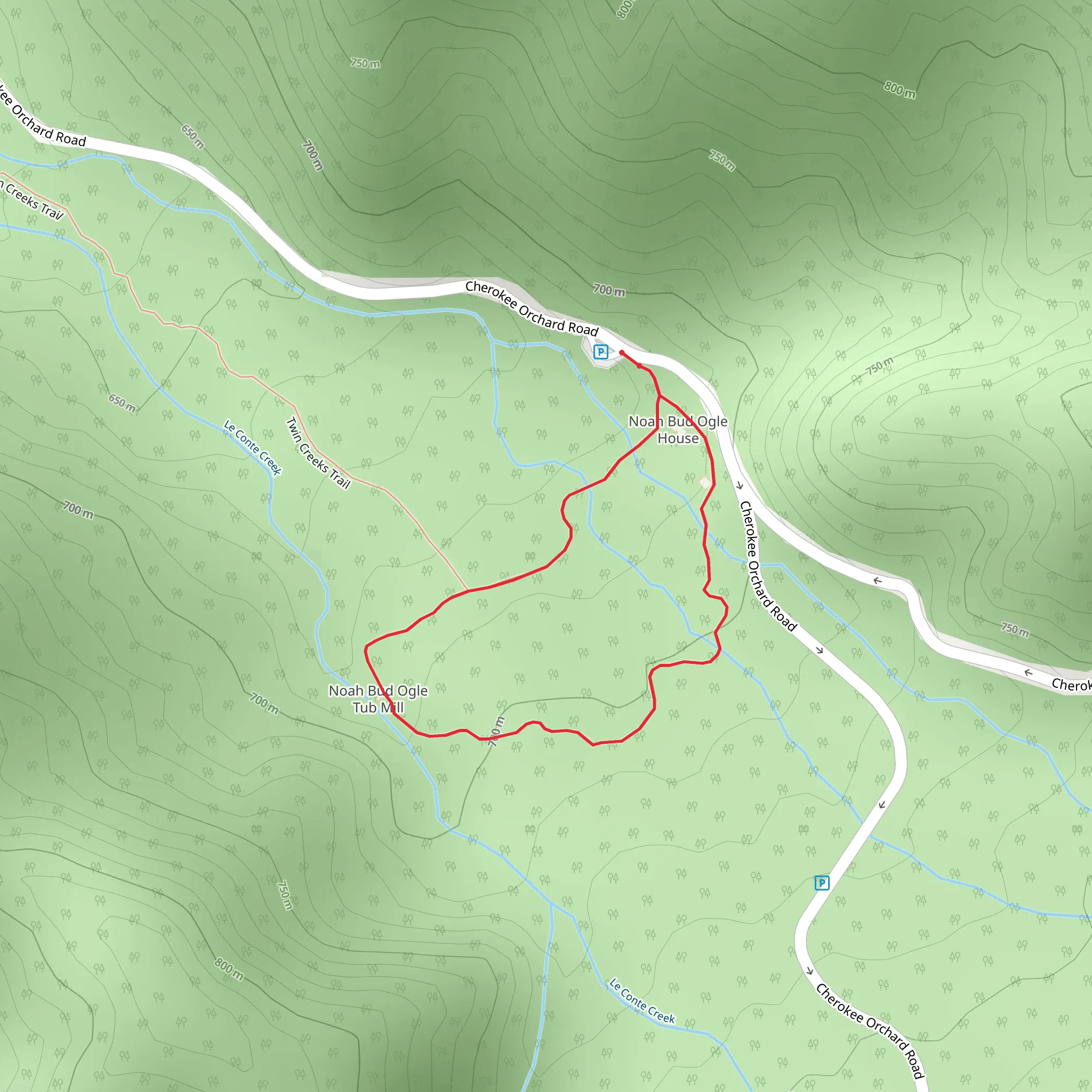 Noah Bud Ogle Place Nature Trail mobile static map