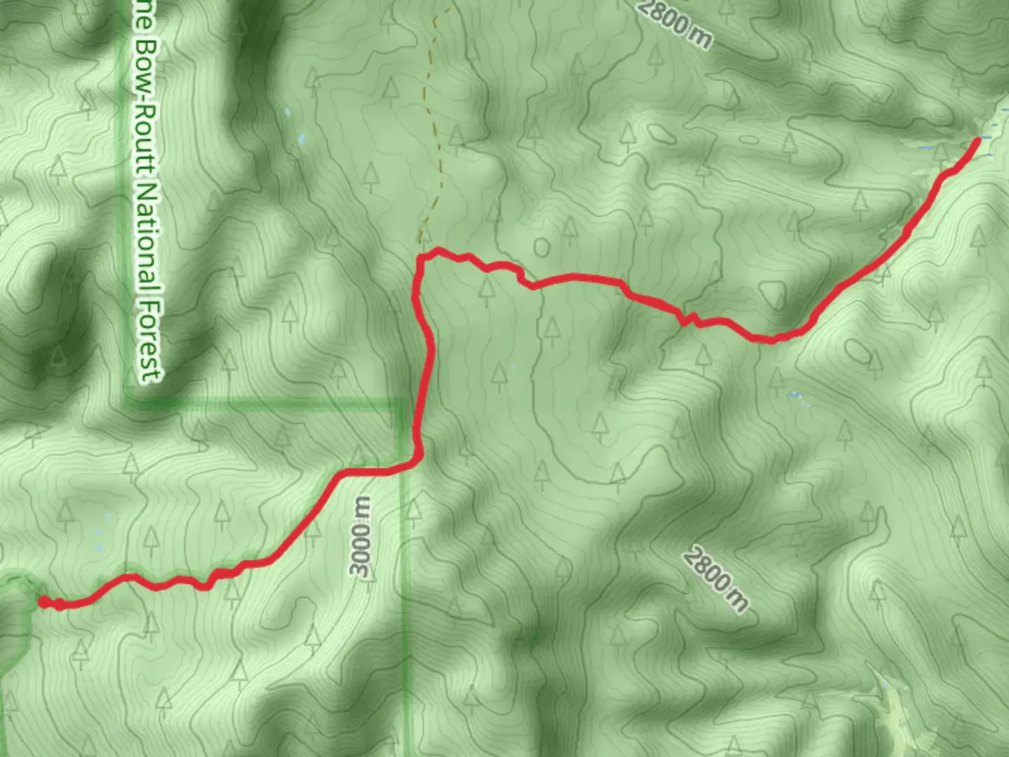 An image depicting the trail Siebert Creek via Haypark Trail and its surrounding area.