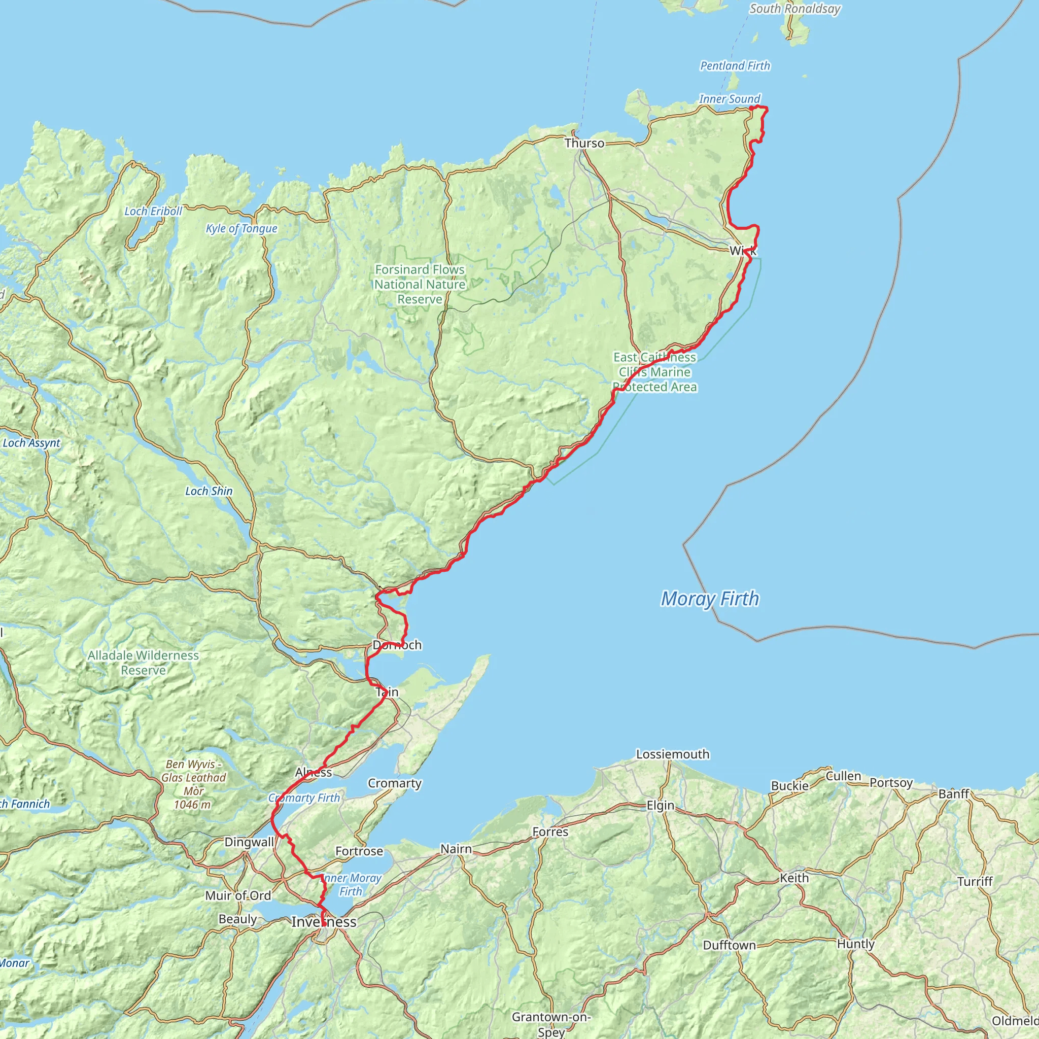 John o'Groats Trail mobile static map