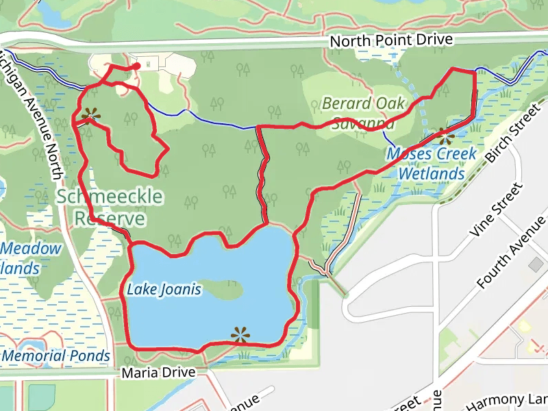 Lake Joanis via Trail of Reflections, Moses Creek Trail and Berard Oaks Loop Trail