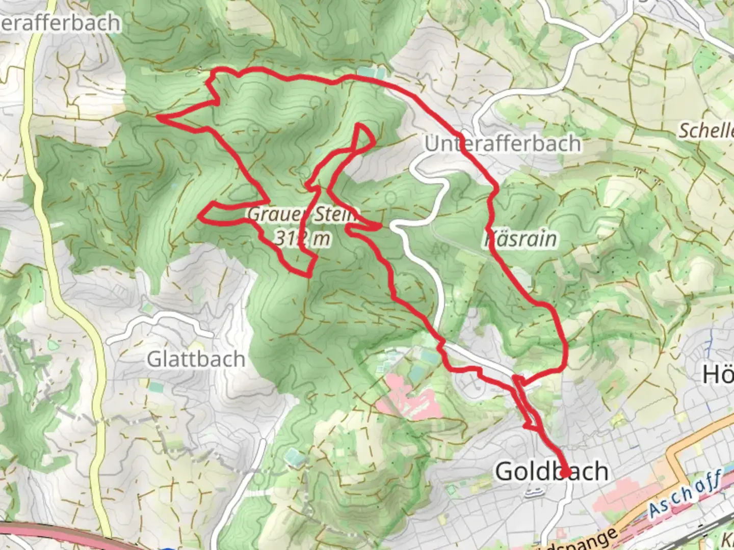 An image depicting the trail Grauer Stein Loop and its surrounding area.