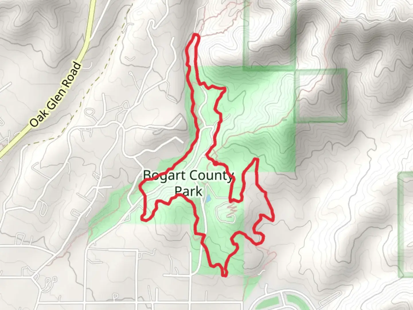 An image depicting the trail Bogart Loop Trail - Bogan County Park and its surrounding area.