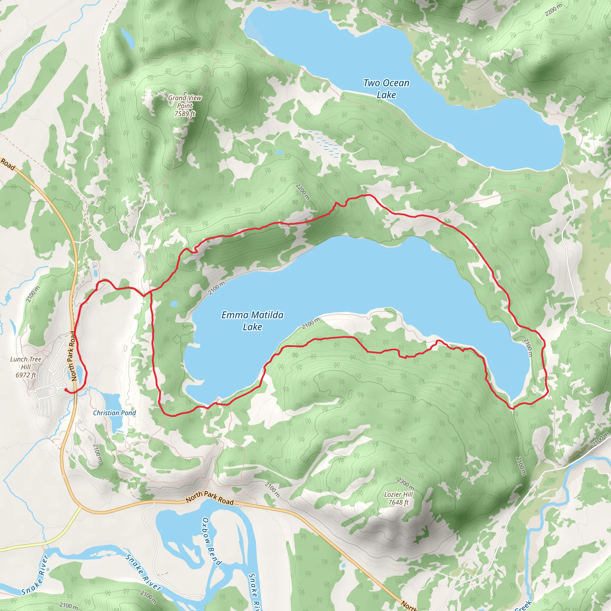 Emma Matilda Lake Loop Trail mobile static map
