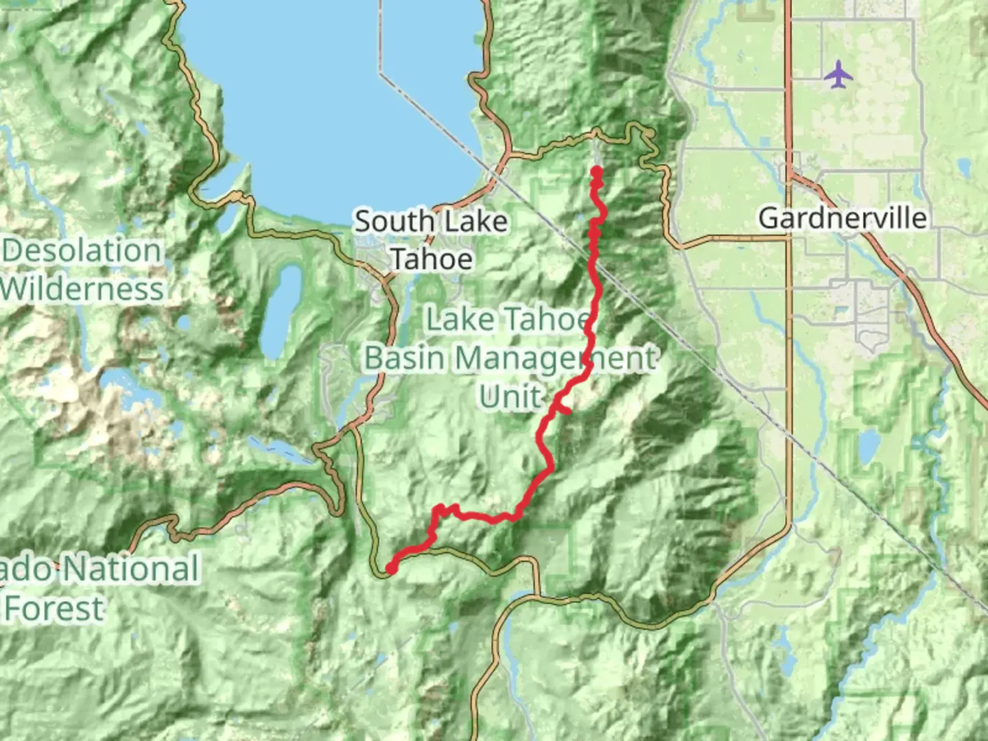 An image depicting the trail Freel Peak and Tahoe Rim Trail and its surrounding area.