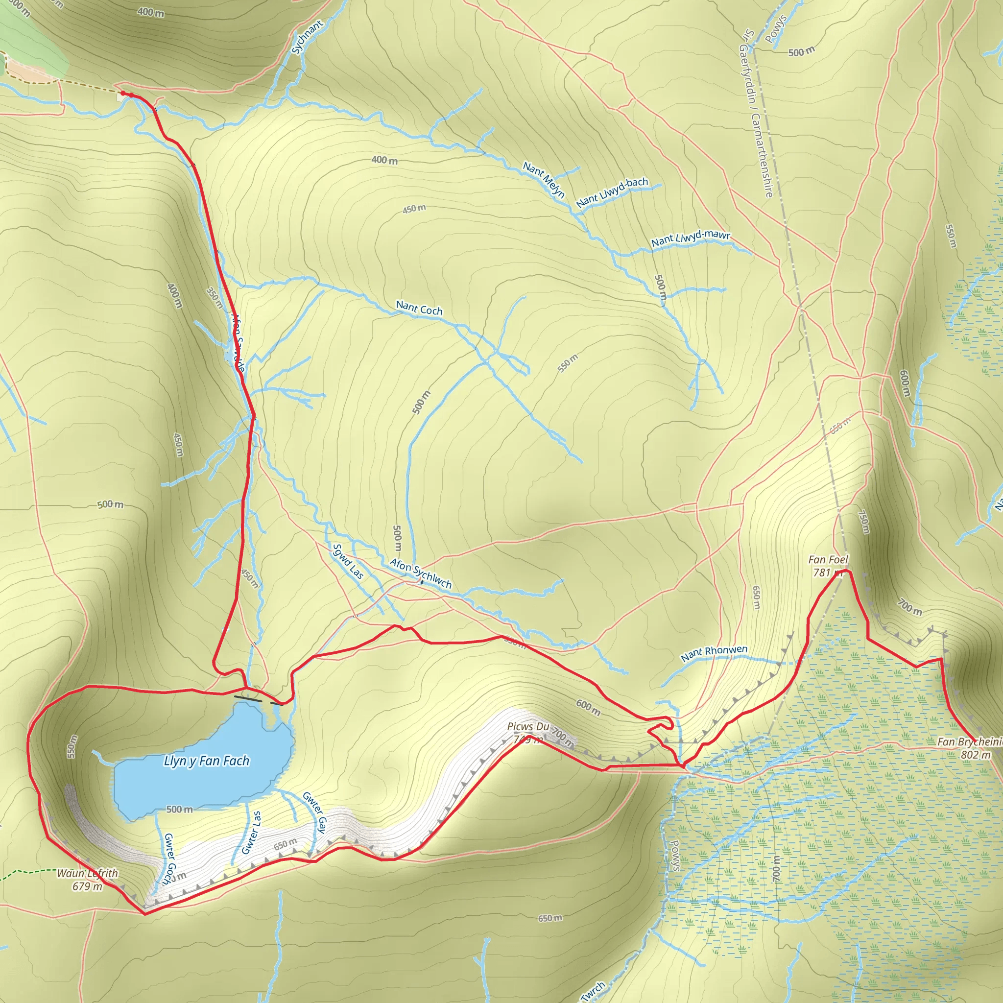 The Black Mountain - Brecon Beacons mobile static map