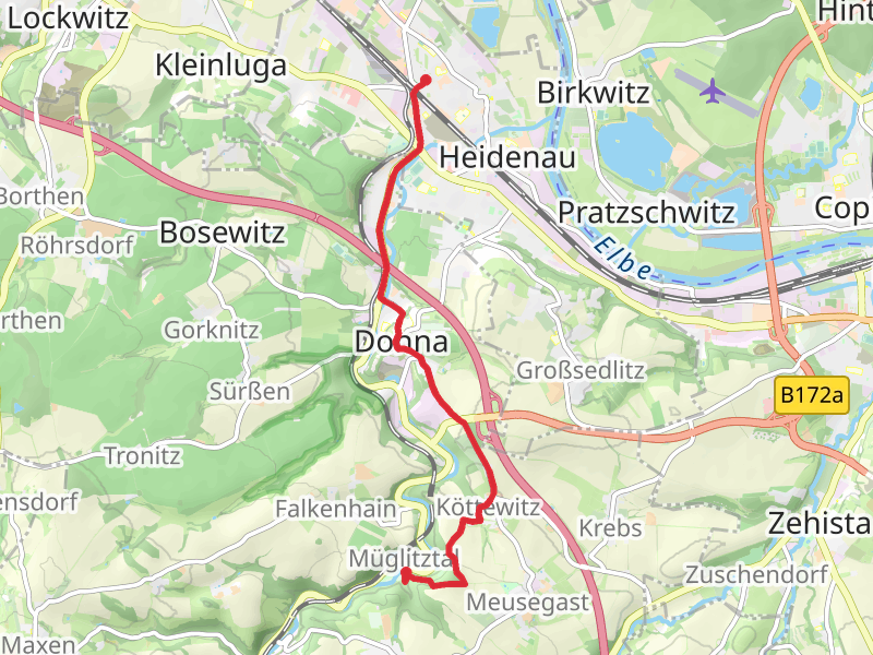 Heidenau to Weesenstein Walk via Gelber Strich
