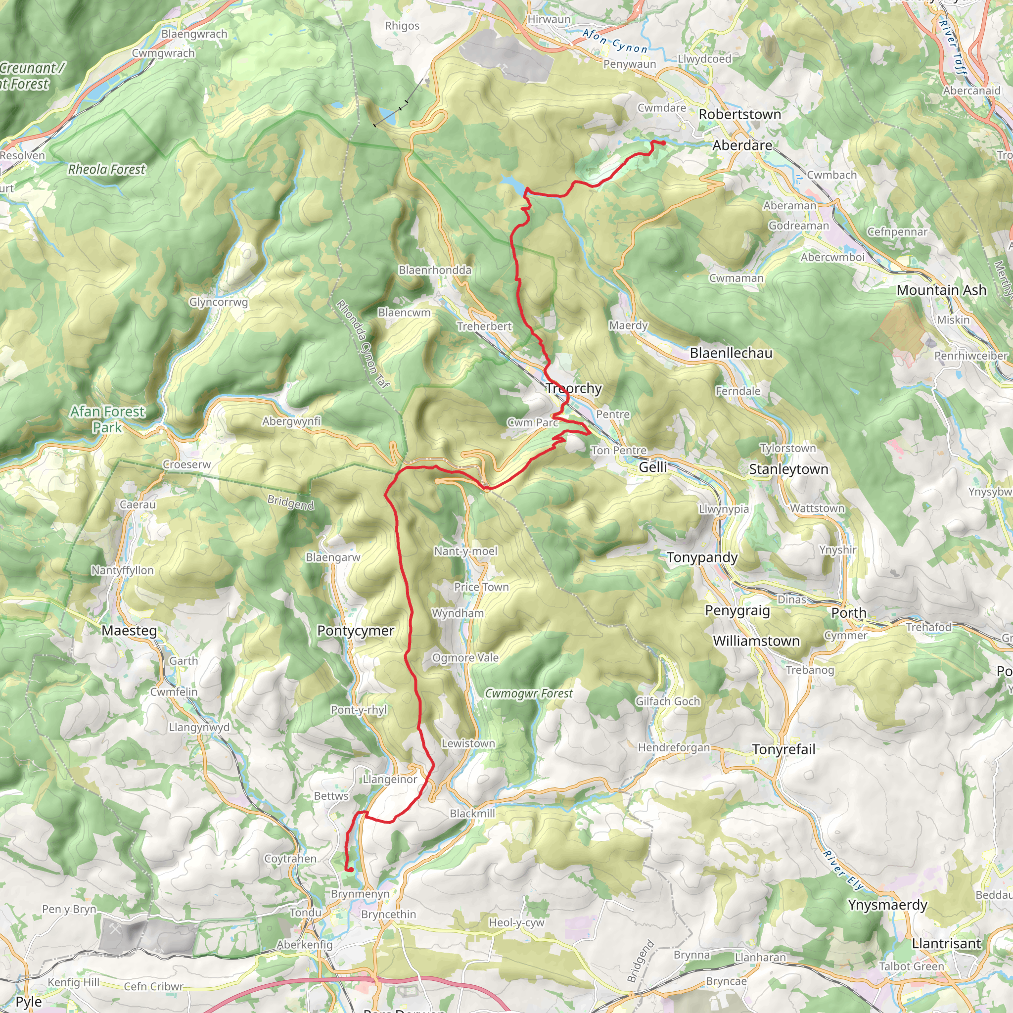 Dare Valley Country Park to Gileston Walk mobile static map