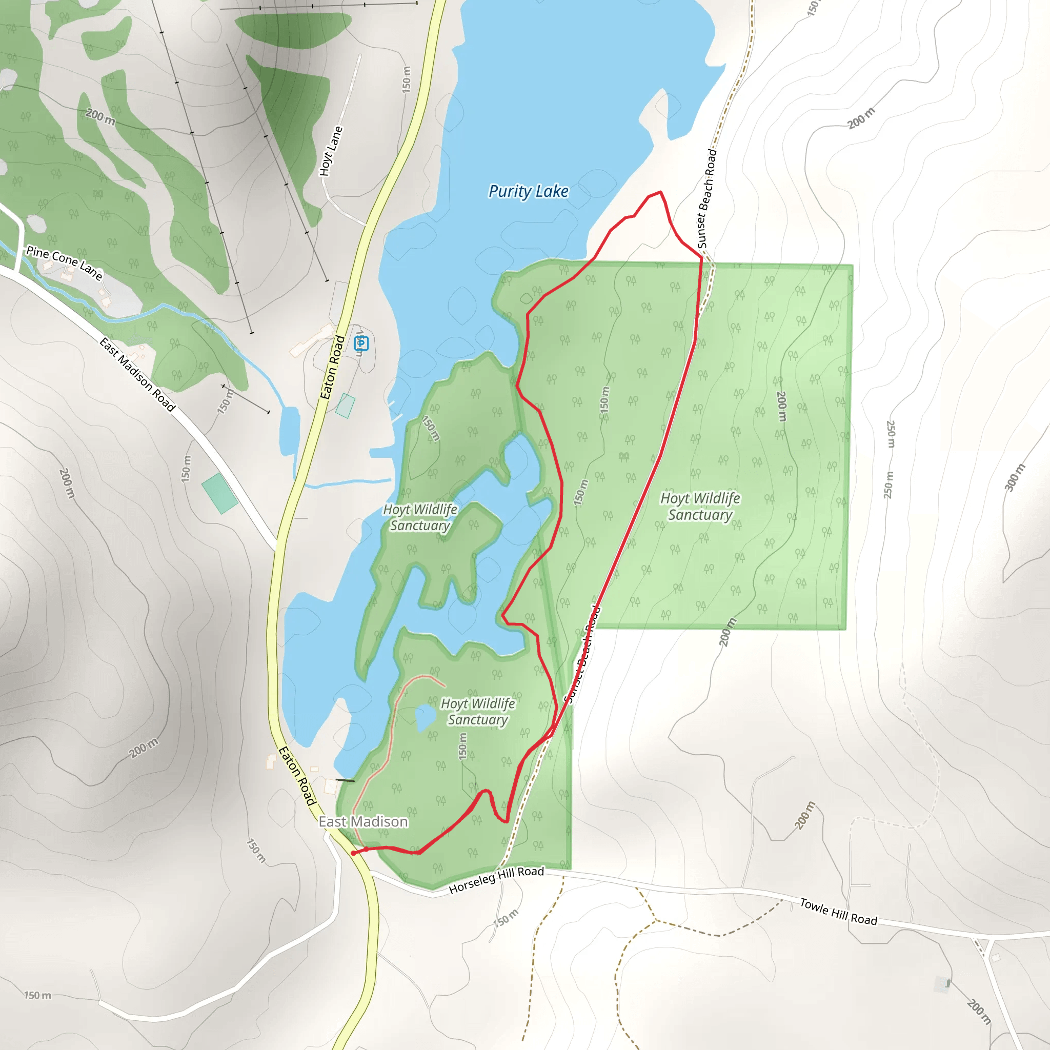 Hoyt Wildlife Sanctuary Loop - East Madison mobile static map
