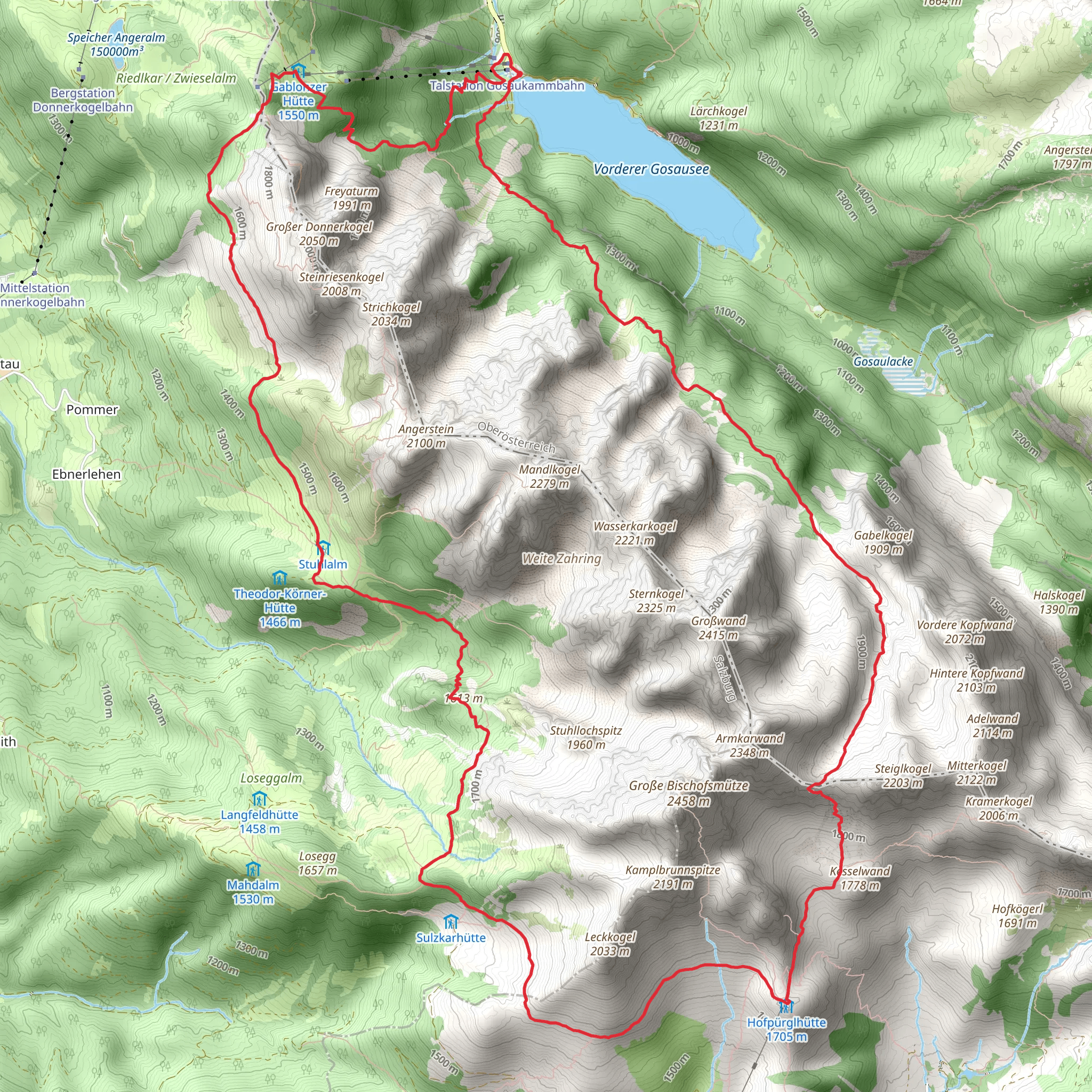 Tour around the Gosaukamm mobile static map