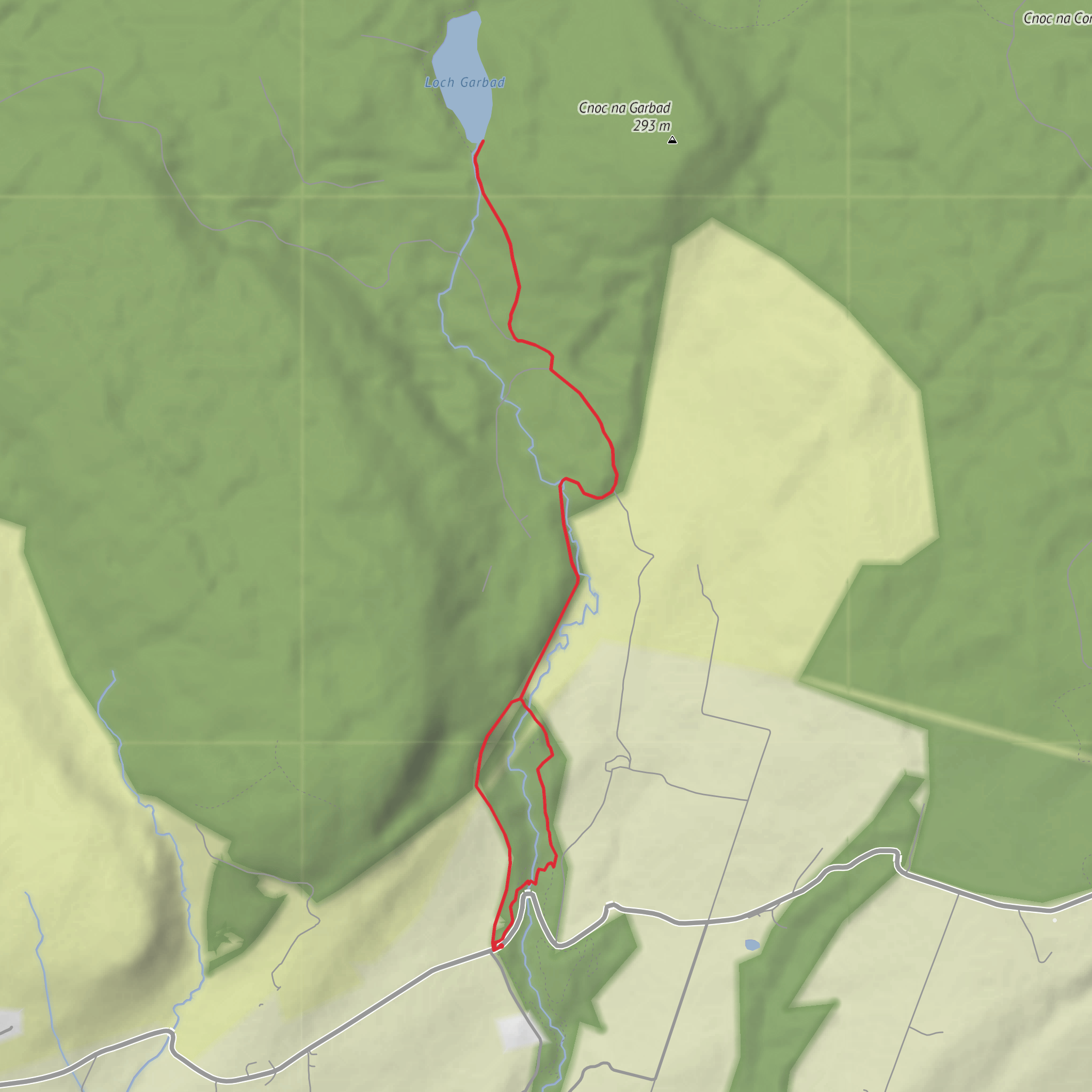 Eas Mor Waterfall, Allt Mor and Loch Garbad Loop mobile static map