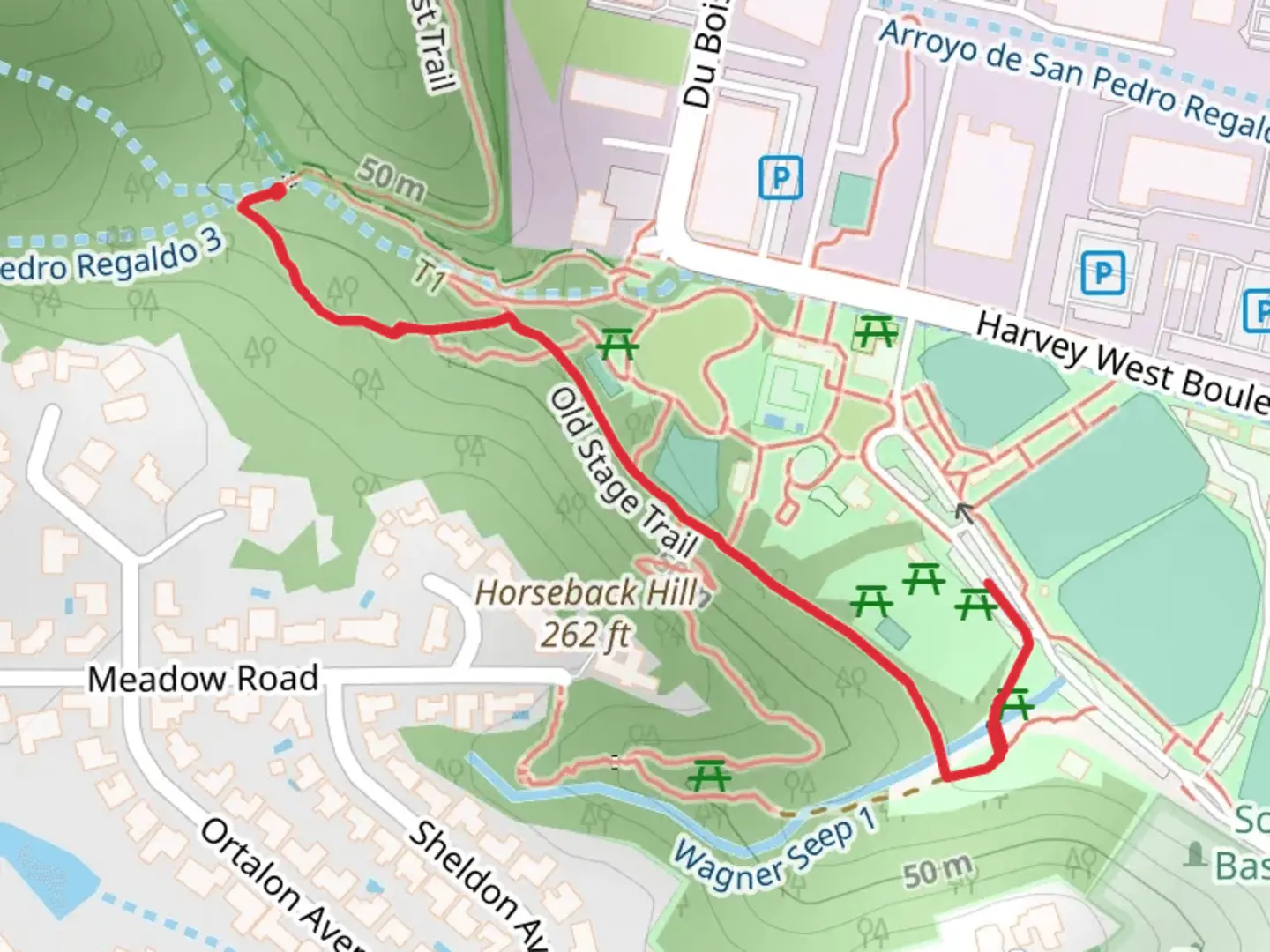 An image depicting the trail Old Stage Trail and its surrounding area.