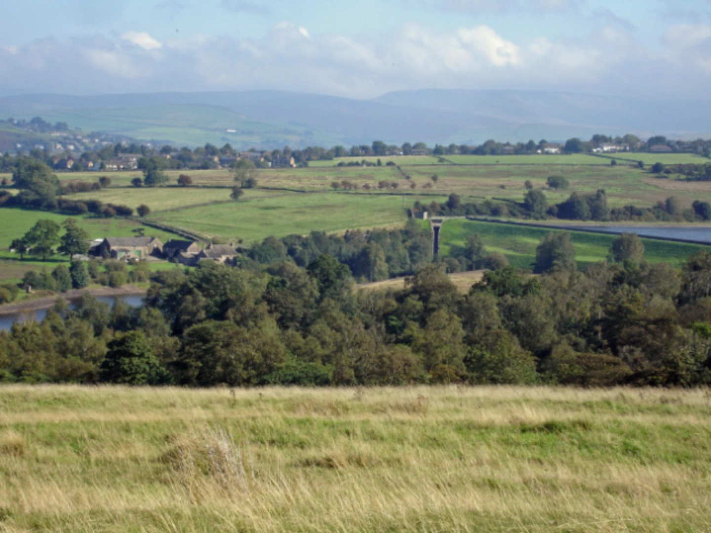 An image depicting the trail Bollinhurst Reservoir, Higher Moor and Lyme Park Loop from - Disley and its surrounding area.