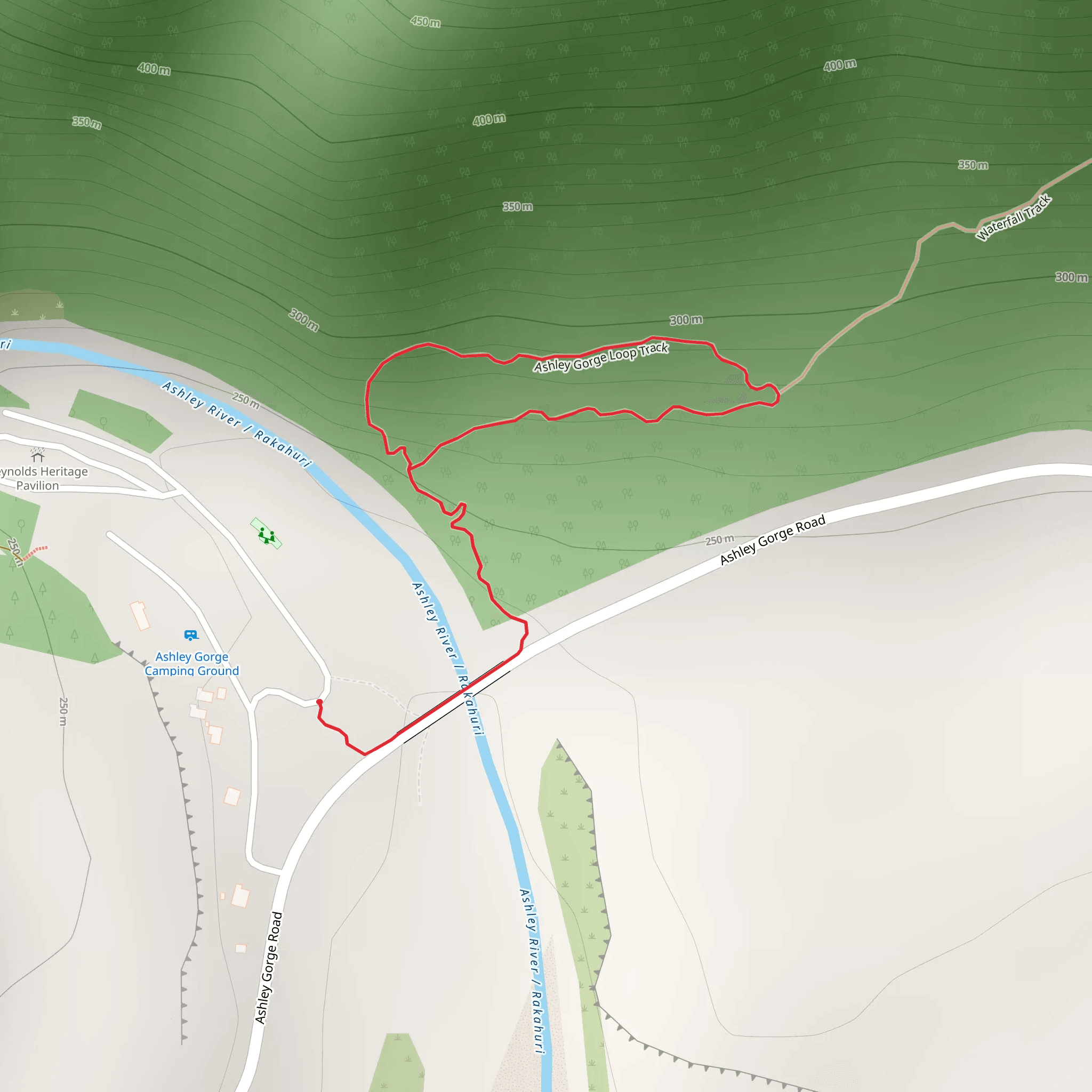 Ashley Gorge Loop Track mobile static map
