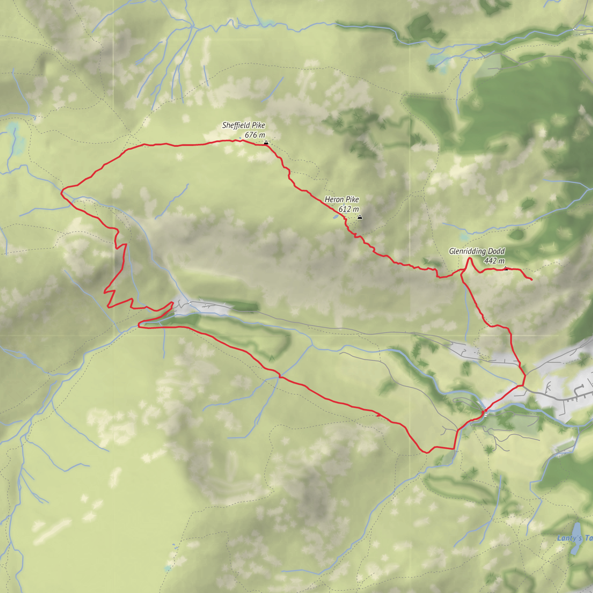 Rattlebeck Bridge, Glenridding Dodd and Sheffield Pike Loop mobile static map