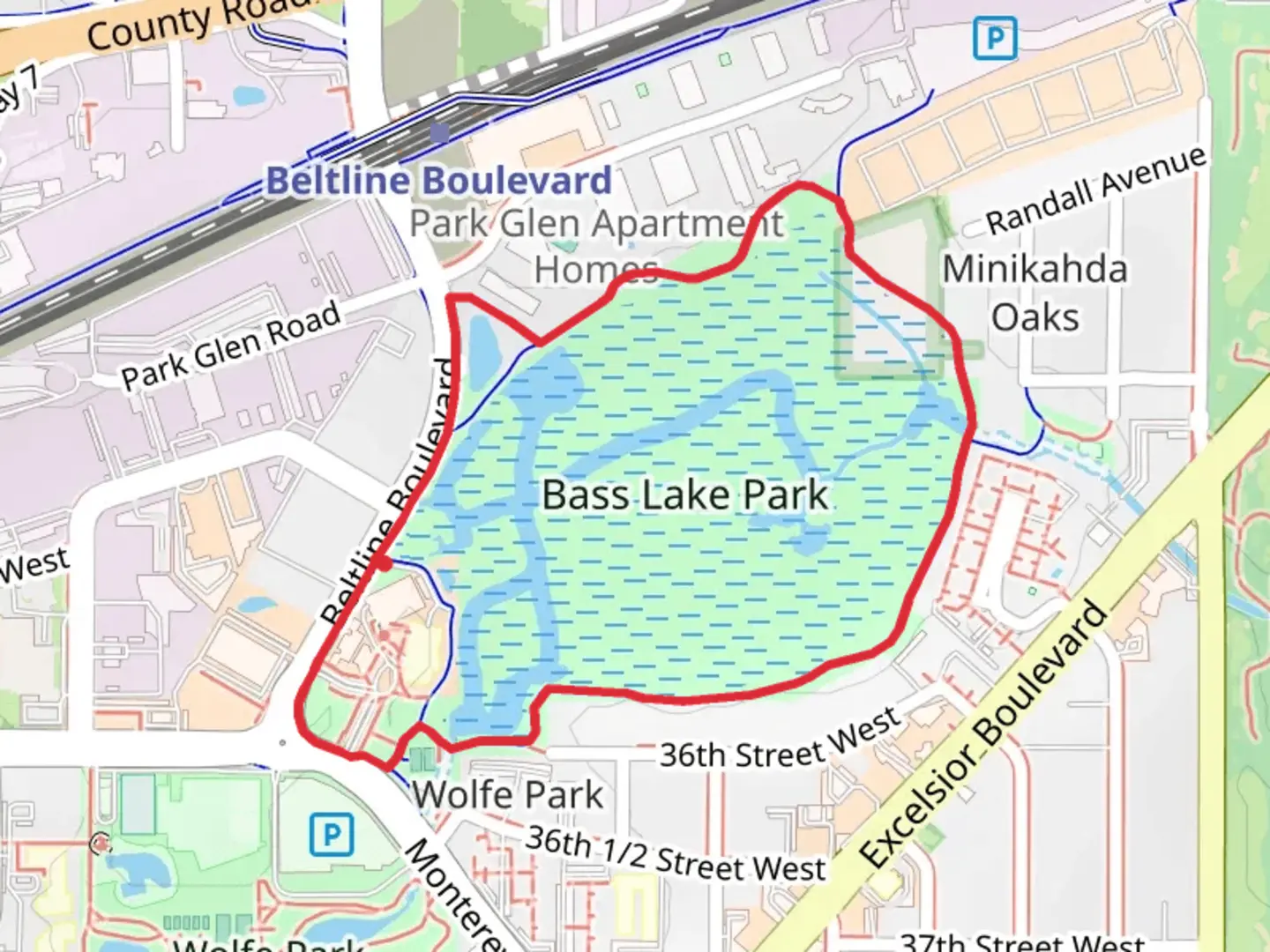 An image depicting the trail Bass Lake Park - George Haun Loop Trail and its surrounding area.