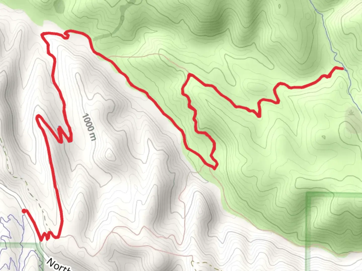 An image depicting the trail Dry Creek and Peggy's Trail and its surrounding area.